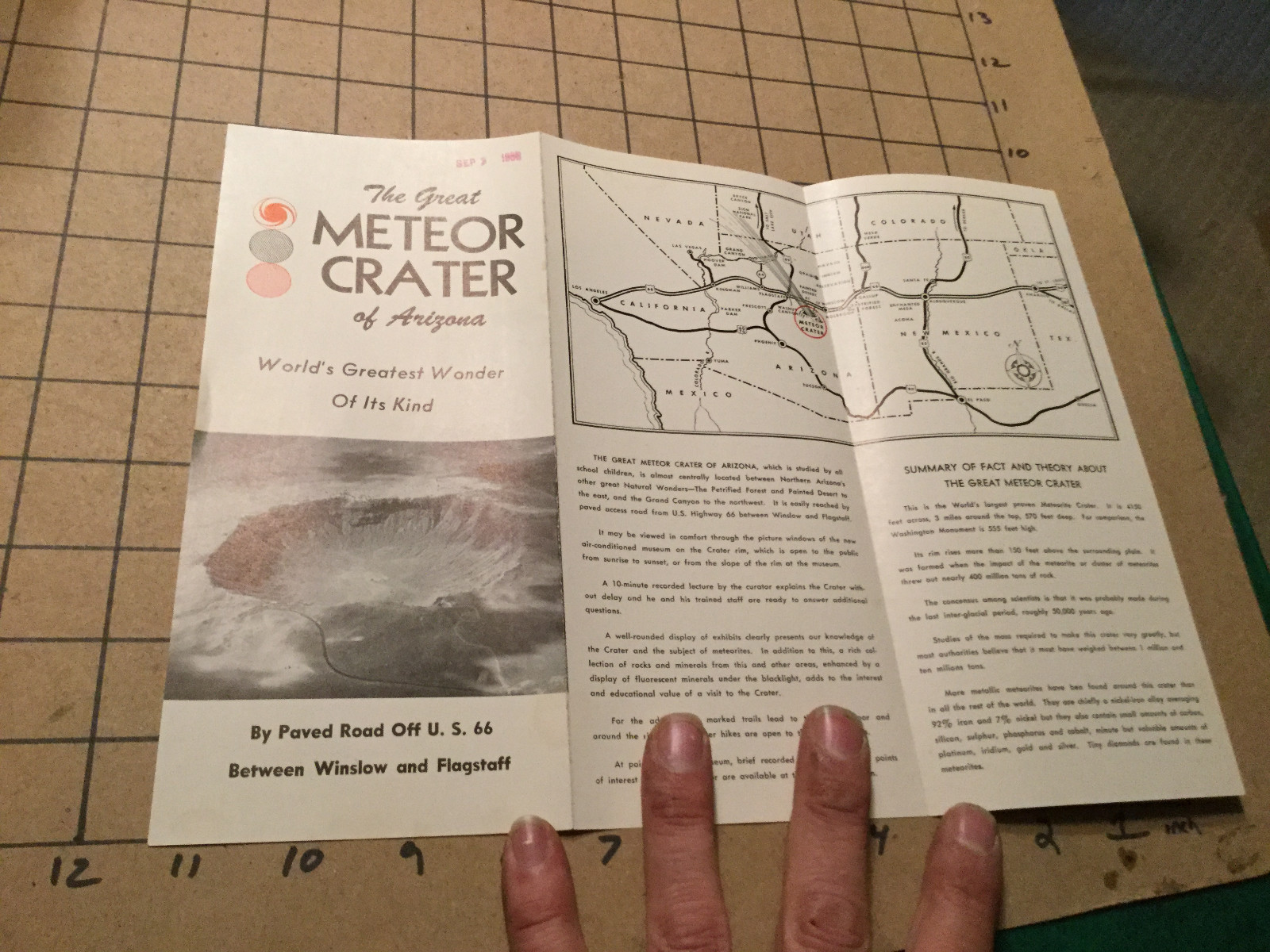 original HIGH GRADE booklet: 1953 The Great METEOR CRATER of Arizona off Rt. 66