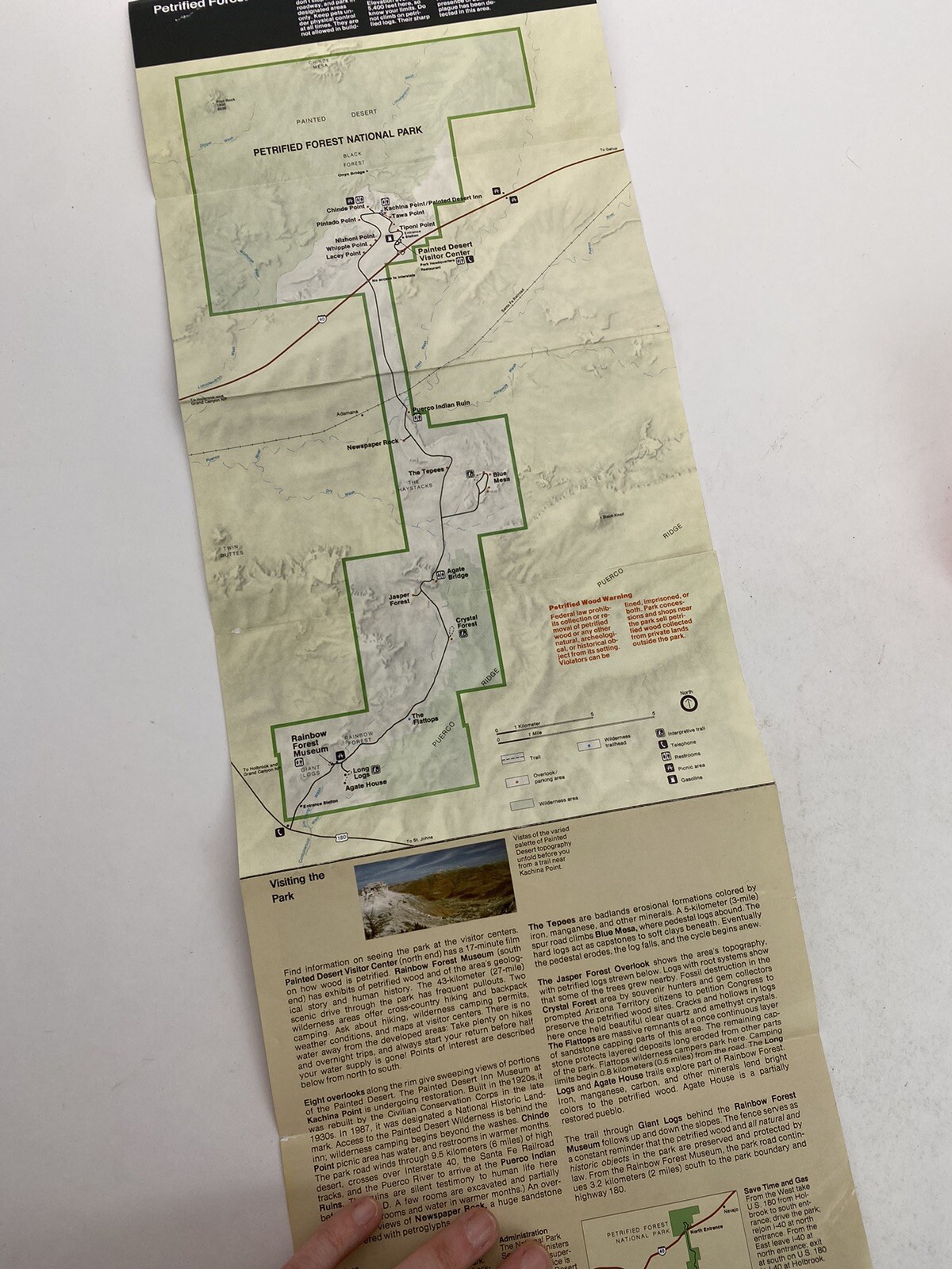 1992 Petrified Forest National Park Official Map and Guide Arizona