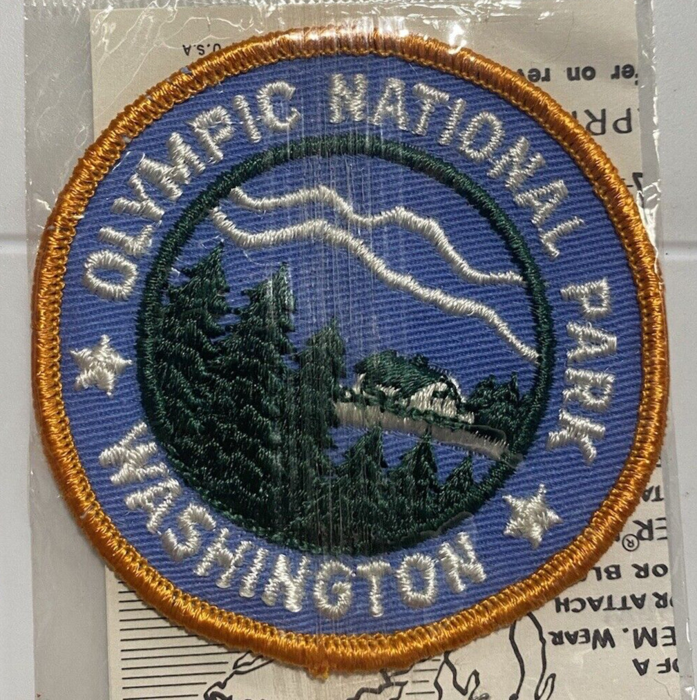 NIP Vintage Olympic National Park Washington WA Round Trailblazer Emblem Patch