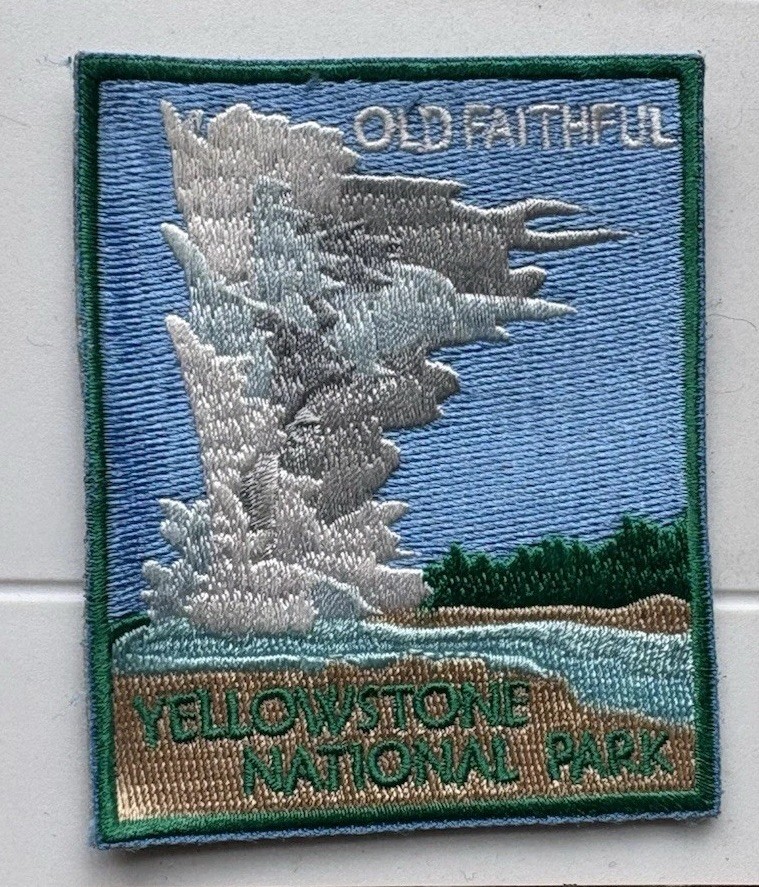 Old Faithful Water Geyser Yellowstone National Park Souvenir Embroidered Patch