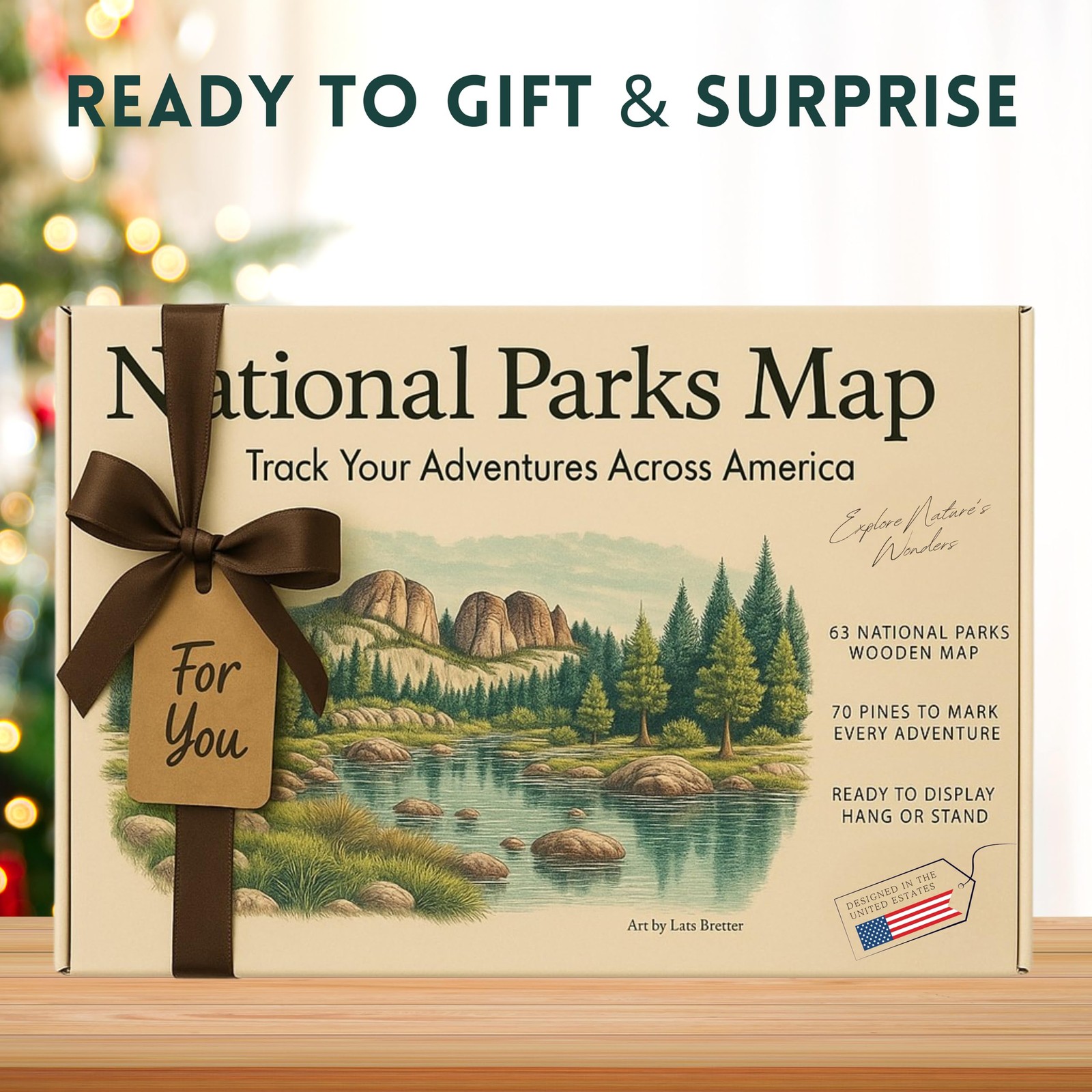 National Parks Map – USA Travel Tracker with Checklist, Pins & Stickers –