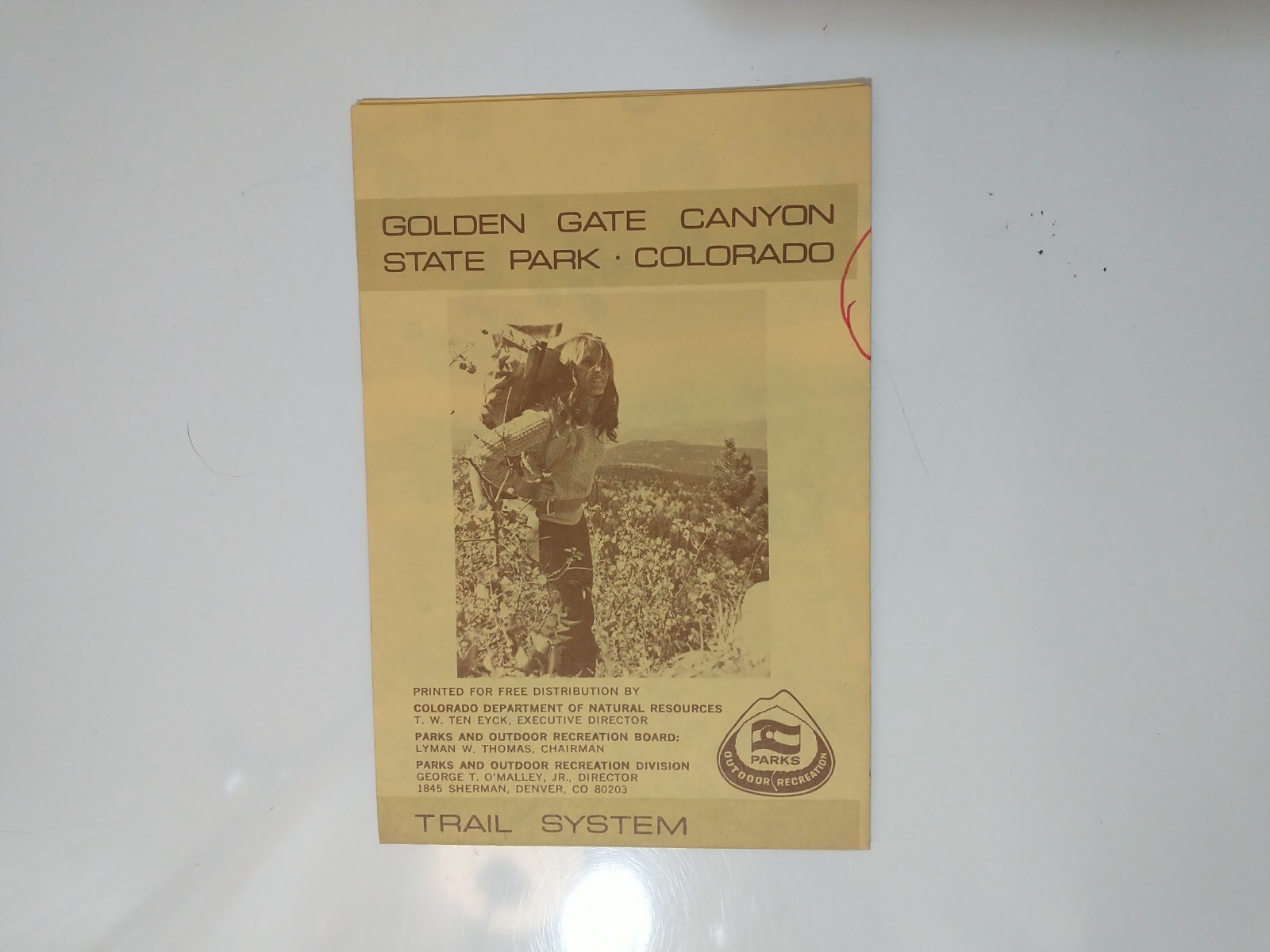 VTG Golden Gate Canyon State Park Trail Map Colorado Topographical Fold Out 70s
