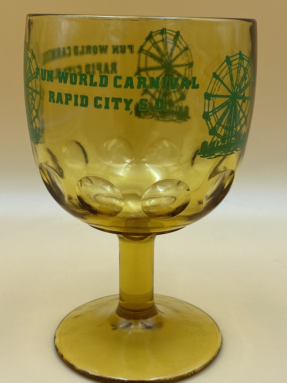Vintage Fun World Carnival, Rapid City, SD Souvenir Drink Glass/Chalice/Goblet