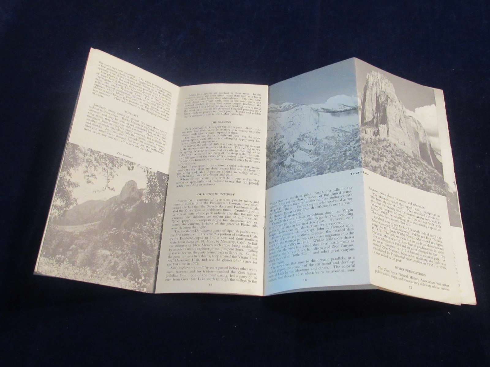 Vtg 1963 & 73 Zion National Park Travel Brochure Lot of 2 US Dept Interior C773