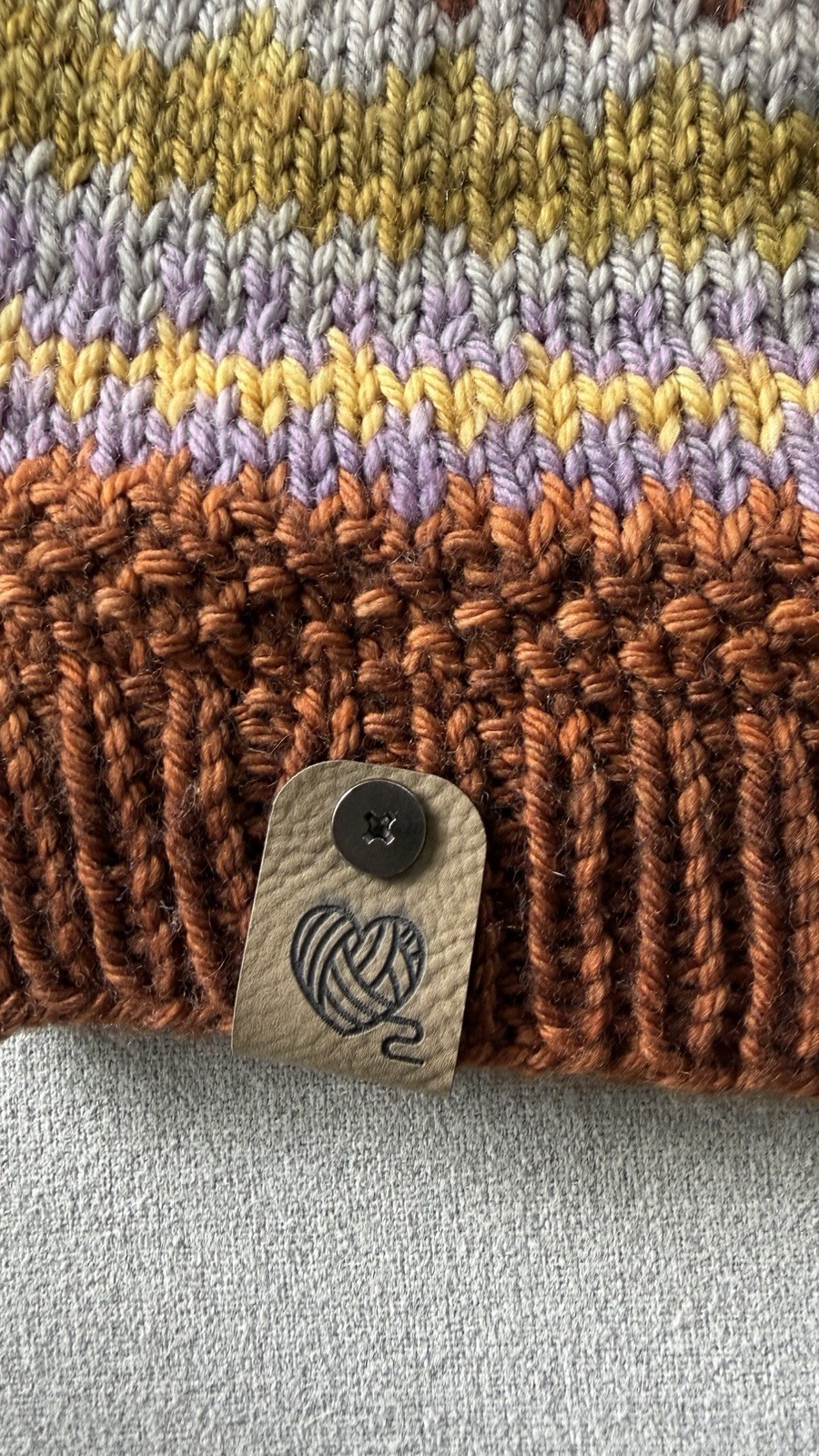 Hand Knit Winder Beanie: Multicolored, Adult medium