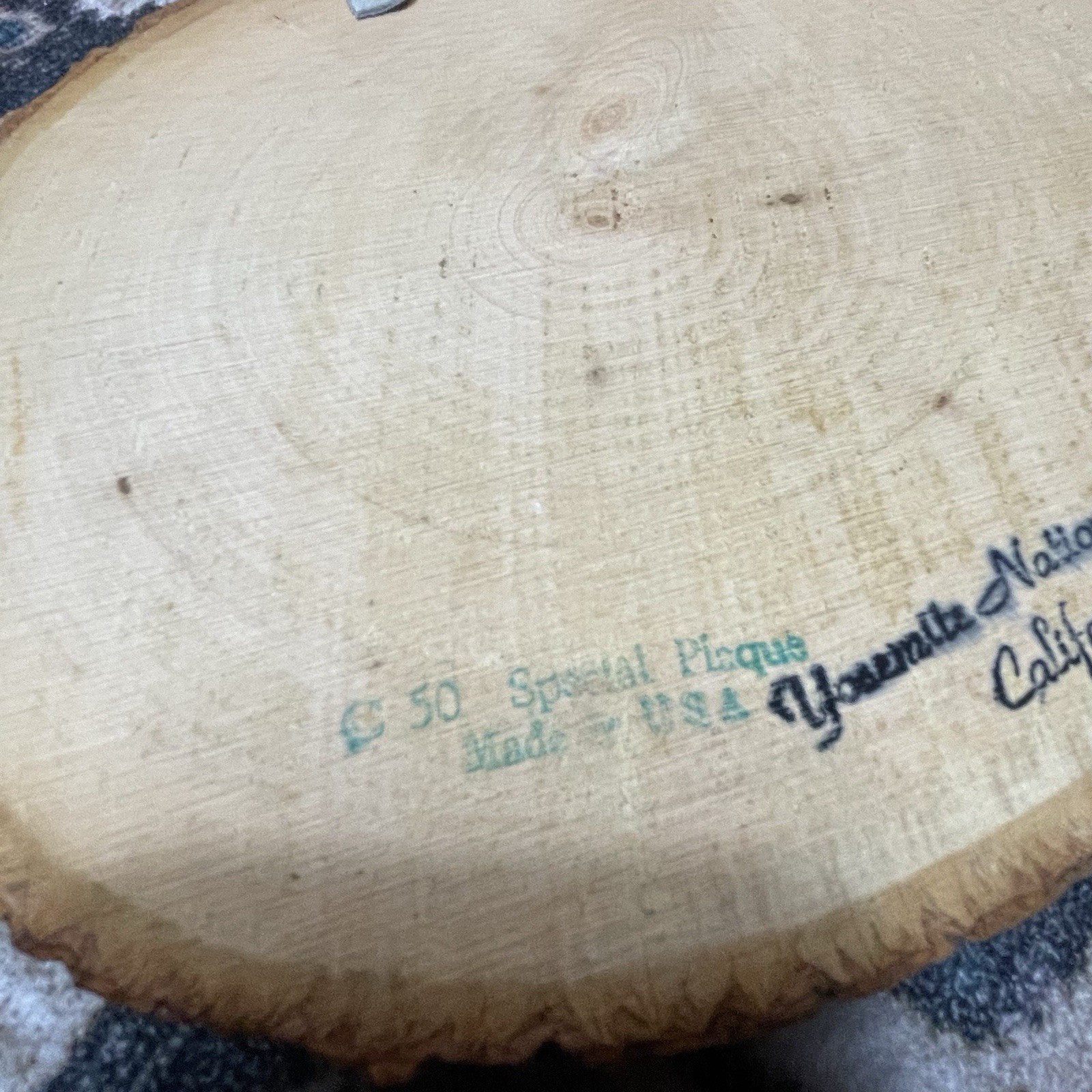Vintage Yosemite Half Dome Live Edge Wood Special Plaques Genuine Trail Marker