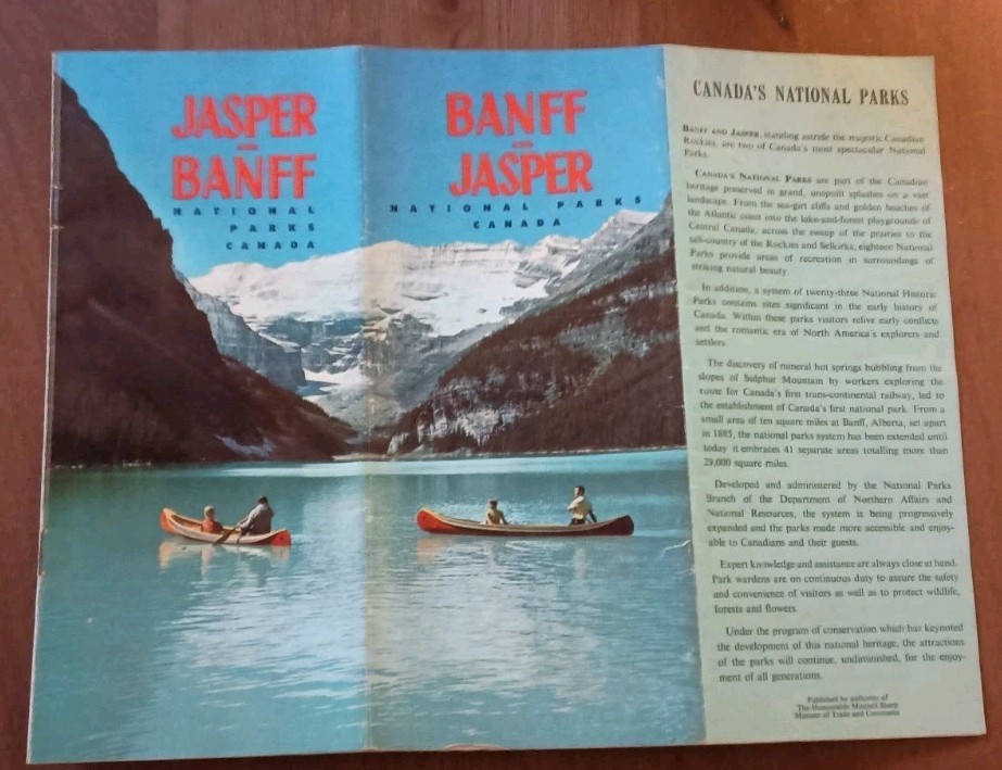 1961 Banff Jasper National Parks Canada Map Brochure Alberta Travel Guide 29 Pgs