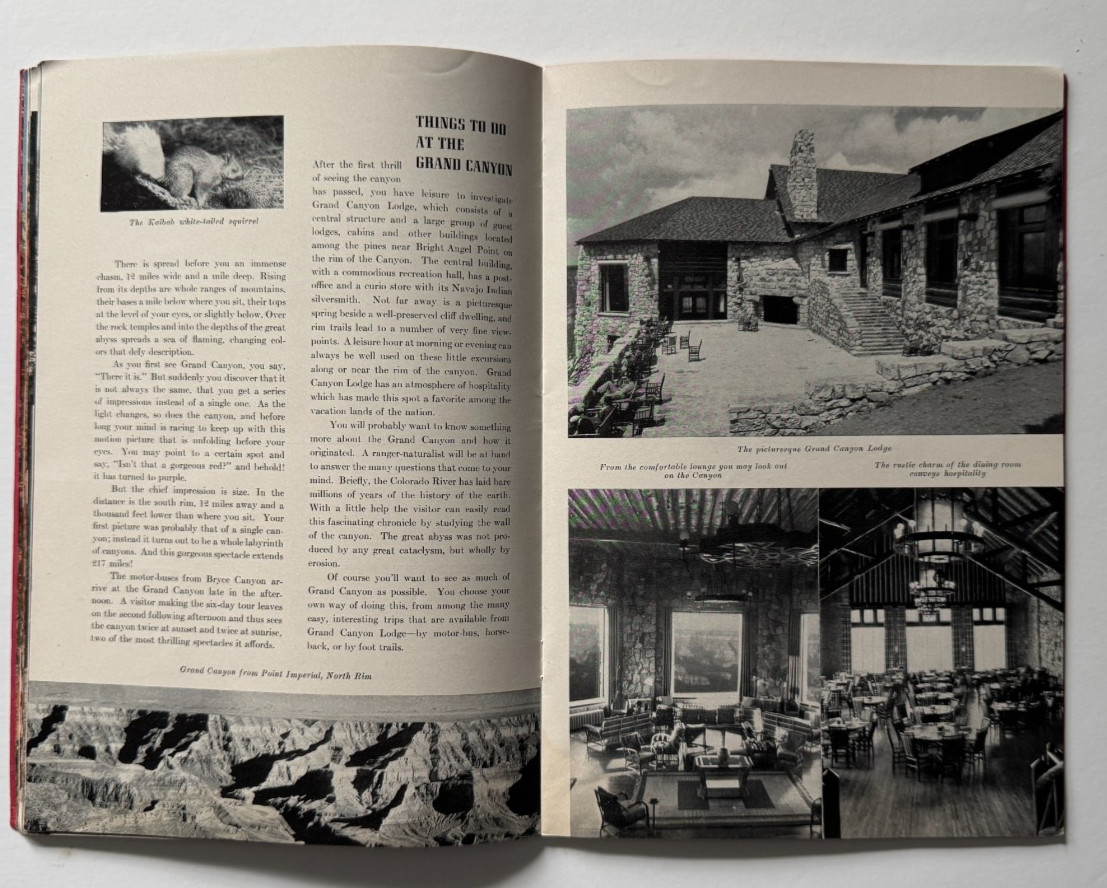 1940 Union Pacific Railroad Advertising Booklet Zion Bryce Grand Canyon Nat Park