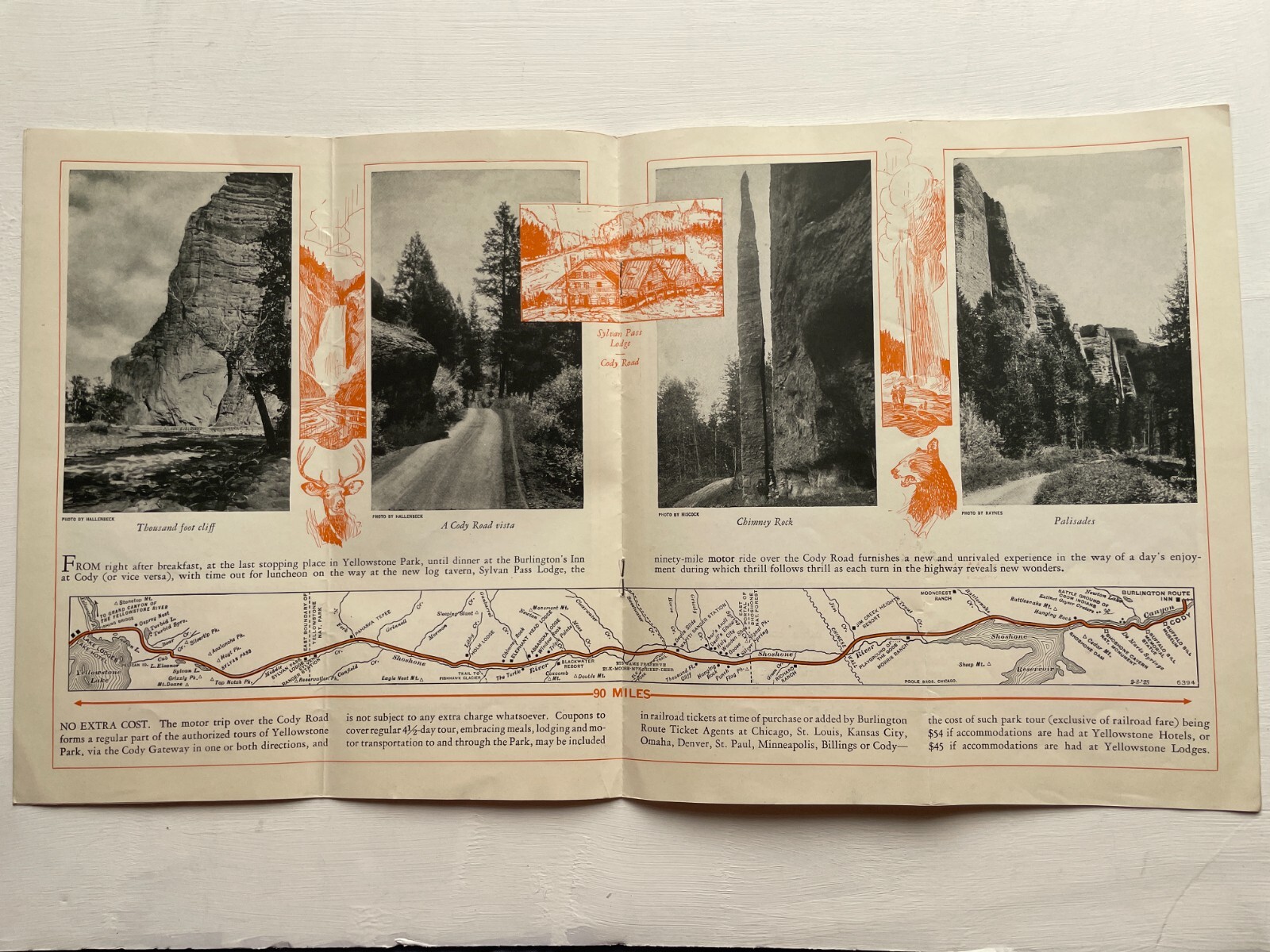 1928 Travel Brochure for the Cody Road in Yellowstone National Park