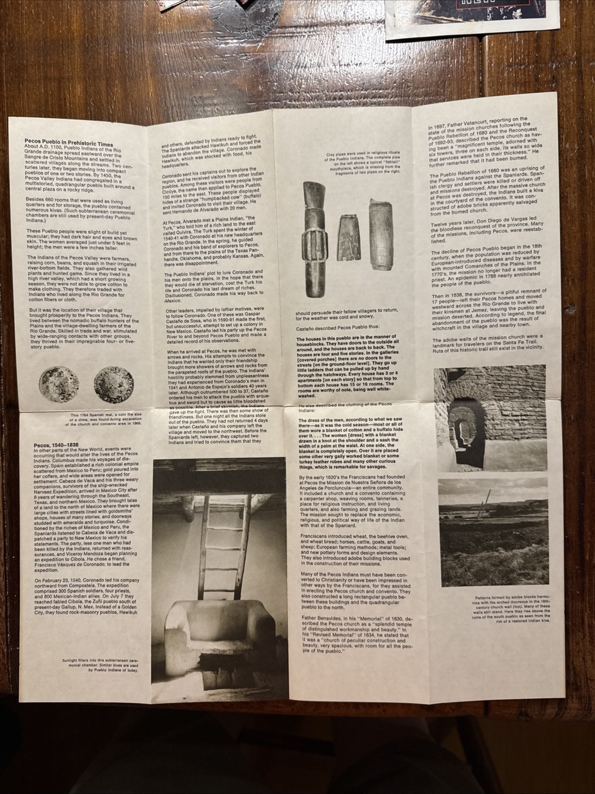 1976 Pecos National Historic Park New Mexico NPS Guide Vintage Travel Brochure