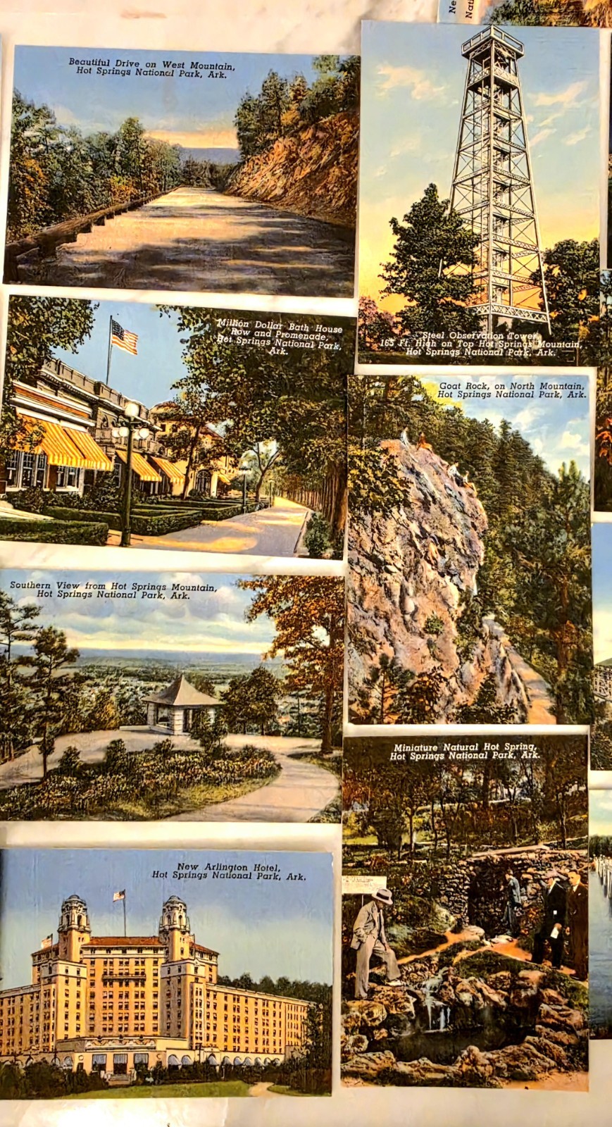 Vtg “20 Souvenir Views of Hot Springs Ntl. Park, Ark.” 4 x 2.5 Linen Postcards