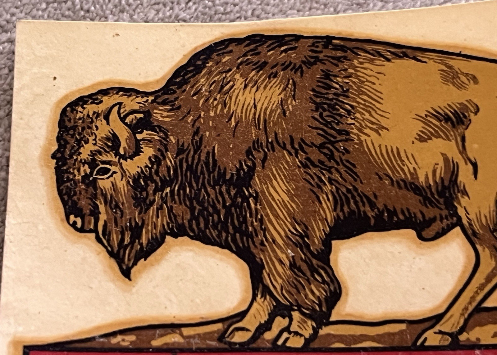 1948 Canada’s National Parks Bison Buffalo Car Window Decal Original Transfer