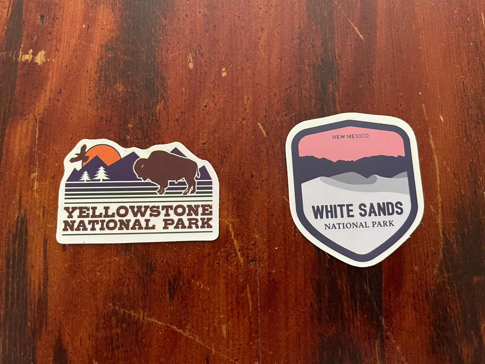 2 Piece White Sands & Yellowstone National Park Outdoor Wilderness Sticker Decal