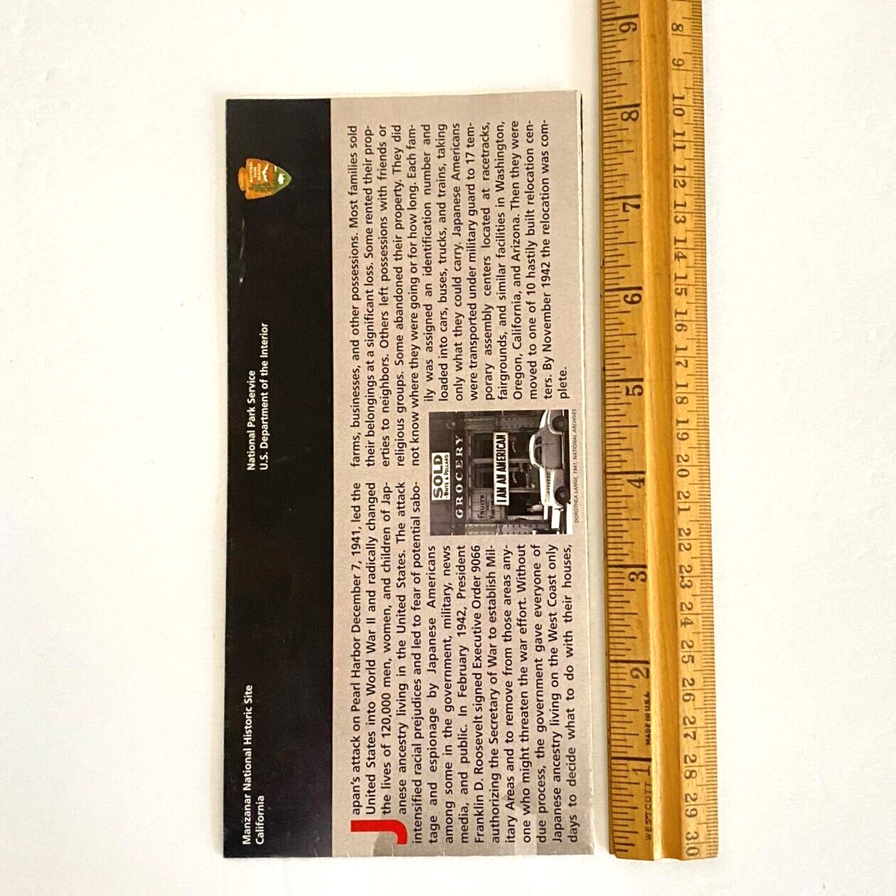 Manzanar National Historic Site Brochure Fold Out Map Vintage 1990s California