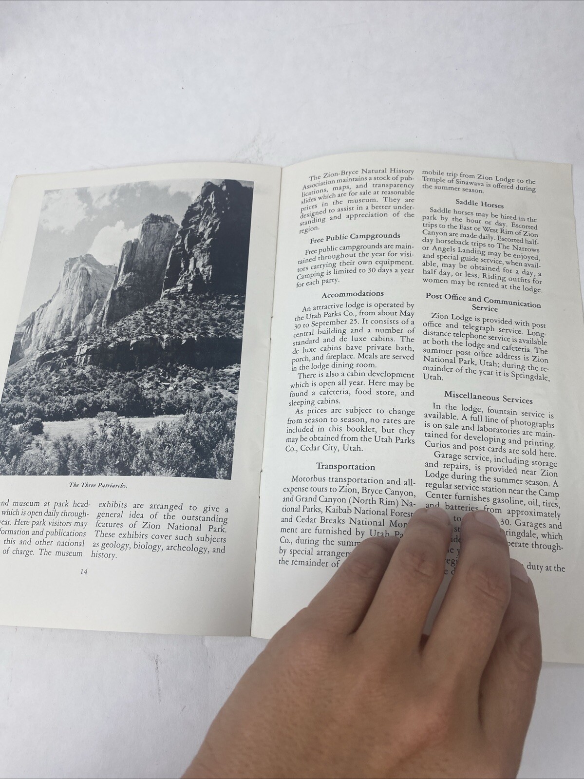 1952 Vintage Zion National Park Utah Booklet Visitor’s Guide
