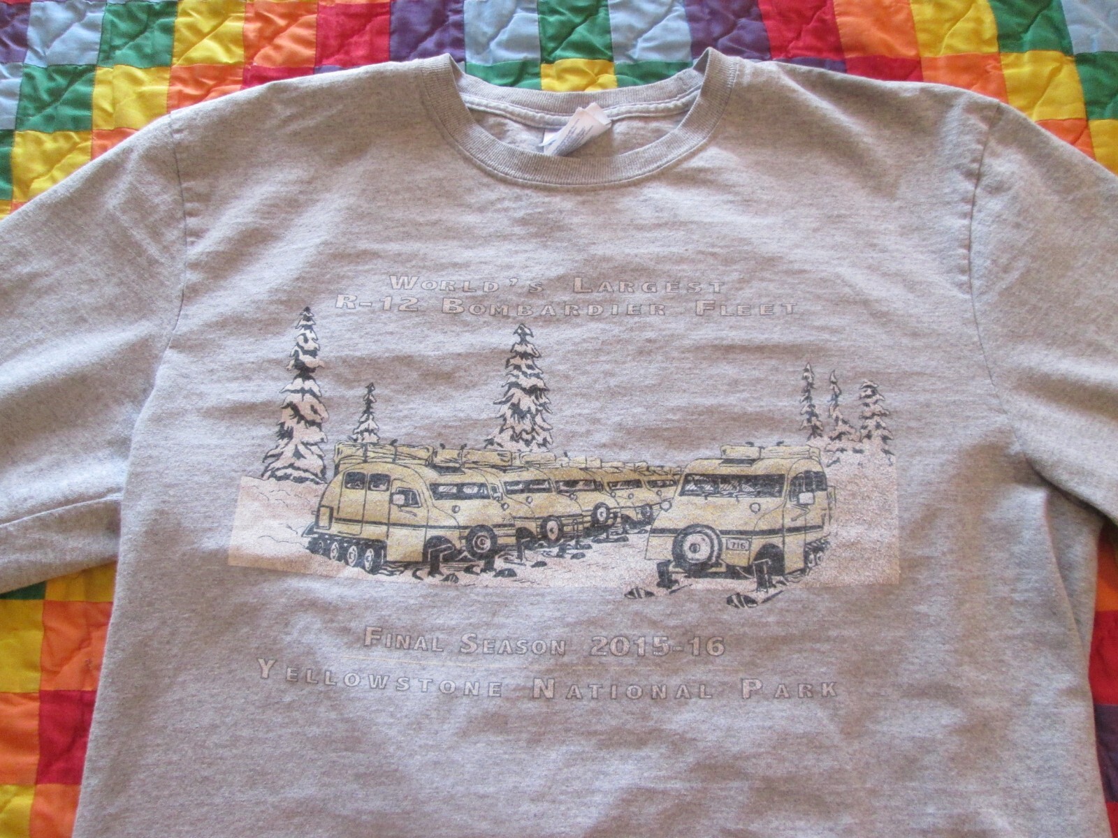 Yellowstone National Park Winter R-12 Bombardier Snowcoach T-Shirt 1965-2016