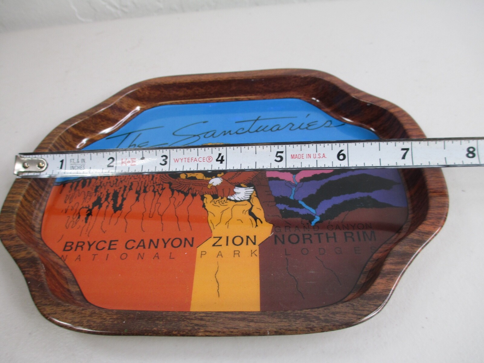 Vintage National Park Metal Tray lot of 2 The Sanctuaries Zion Bryce Canyon