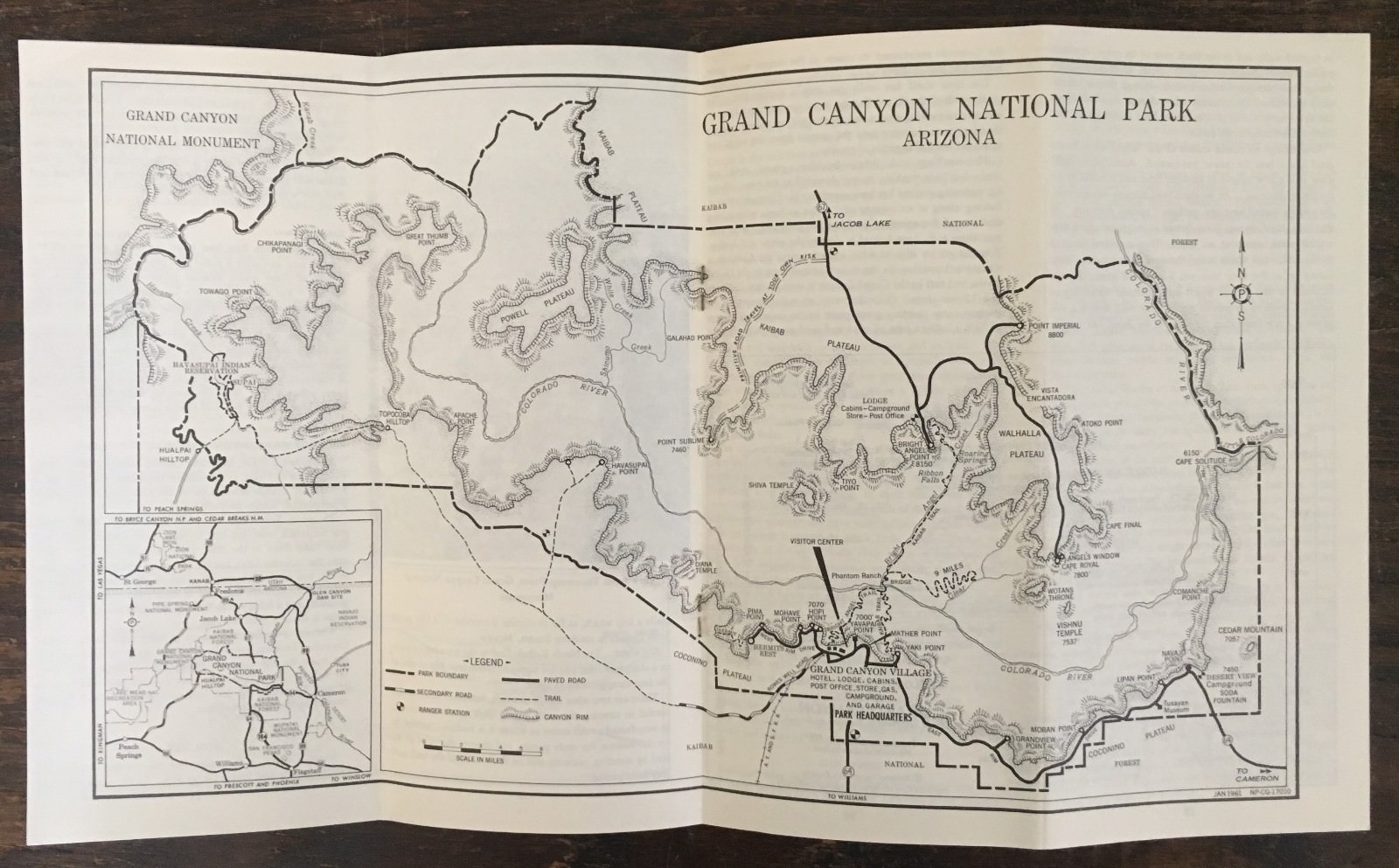 1961 Grand Canyon National Park – Information of Sites – Includes Maps – Arizona