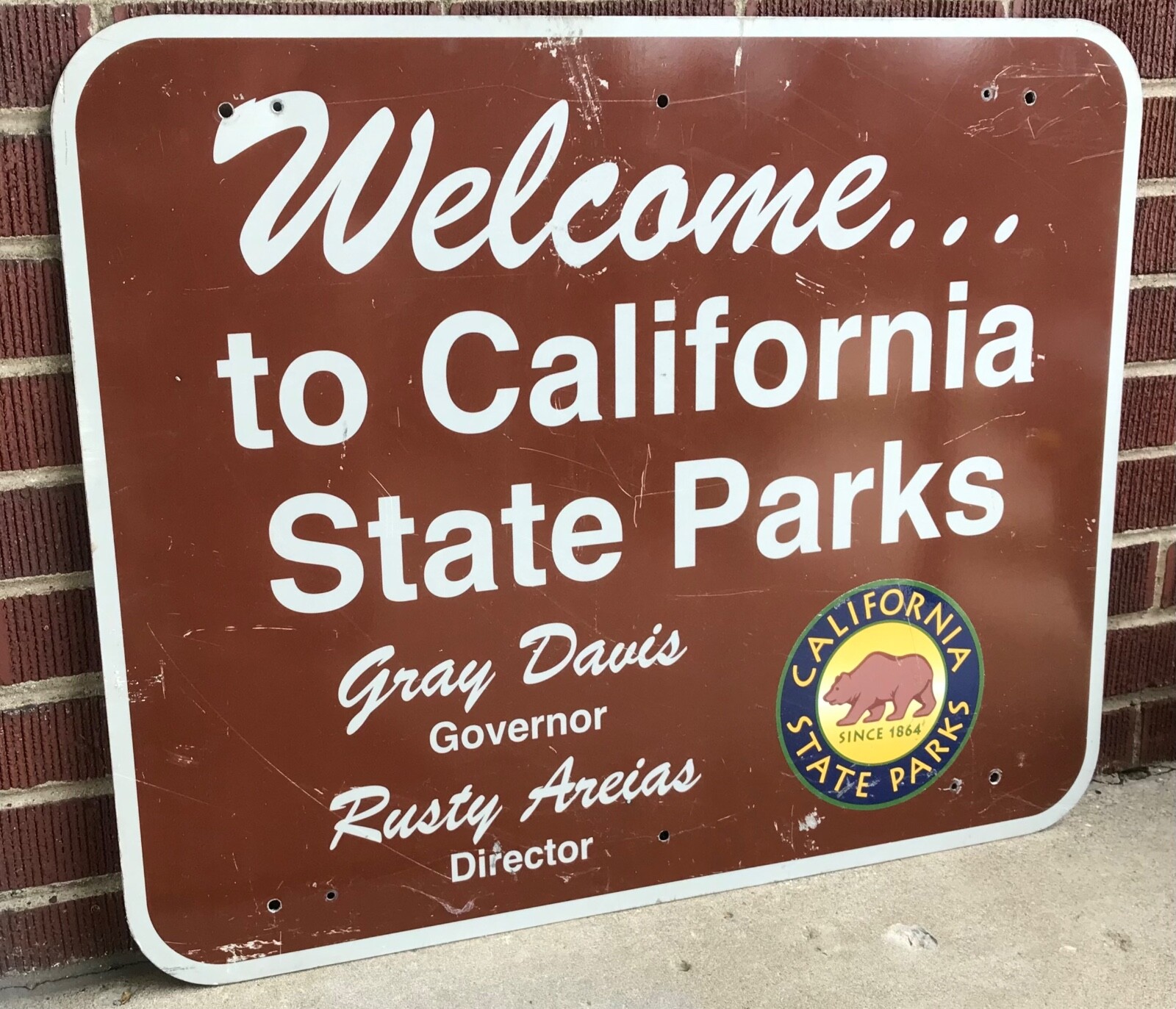 Welcome to California State Parks Metal Sign Governor Gray Davis SO-CAL GAS OIL