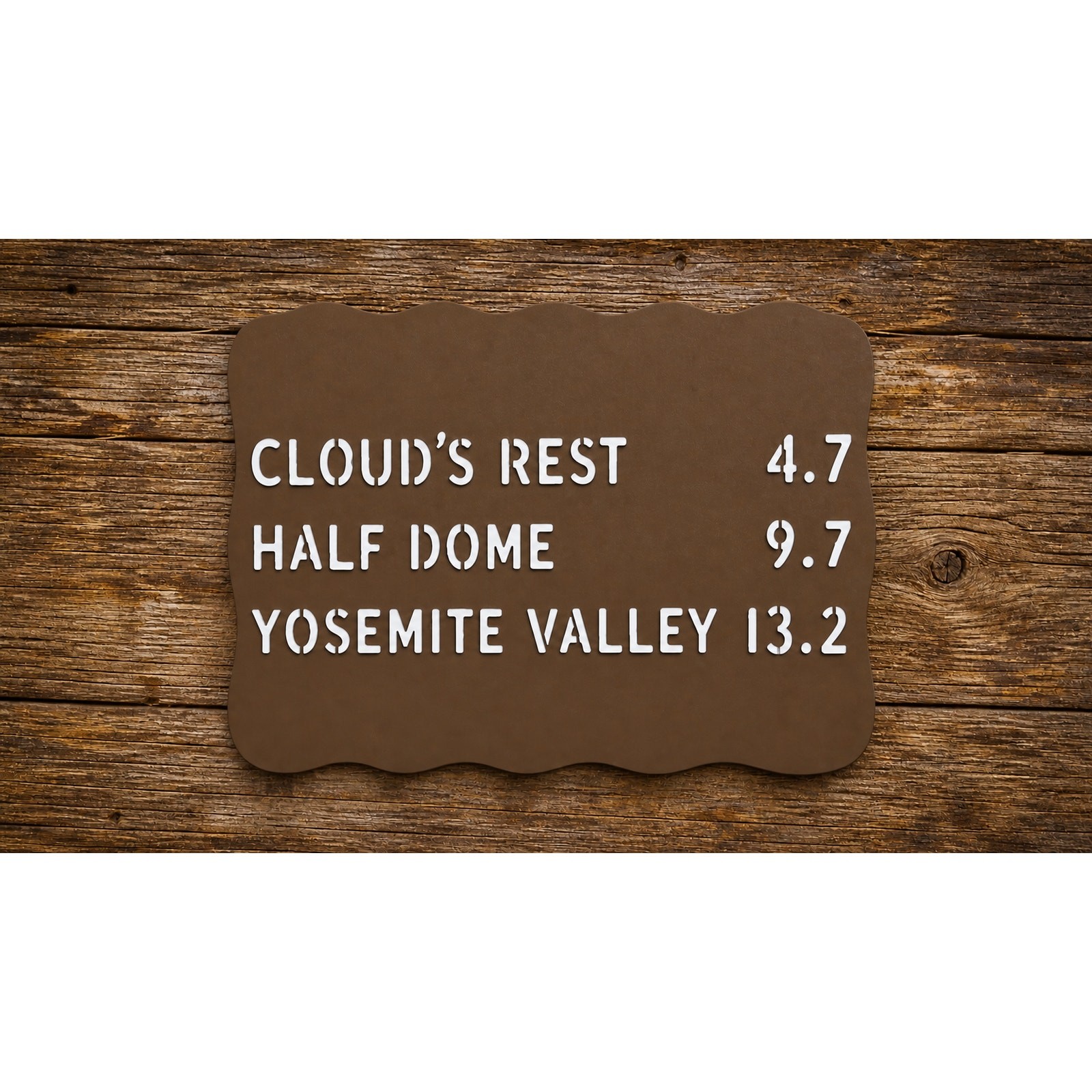 Yosemite National Park Trail Distance Sign Clouds Rest Half Dome Valley Cali