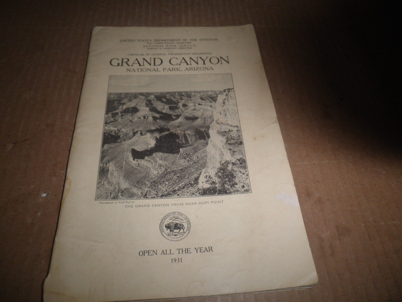 Old Original 1931 Grand Canyon National Park 73 page Visitors Guide