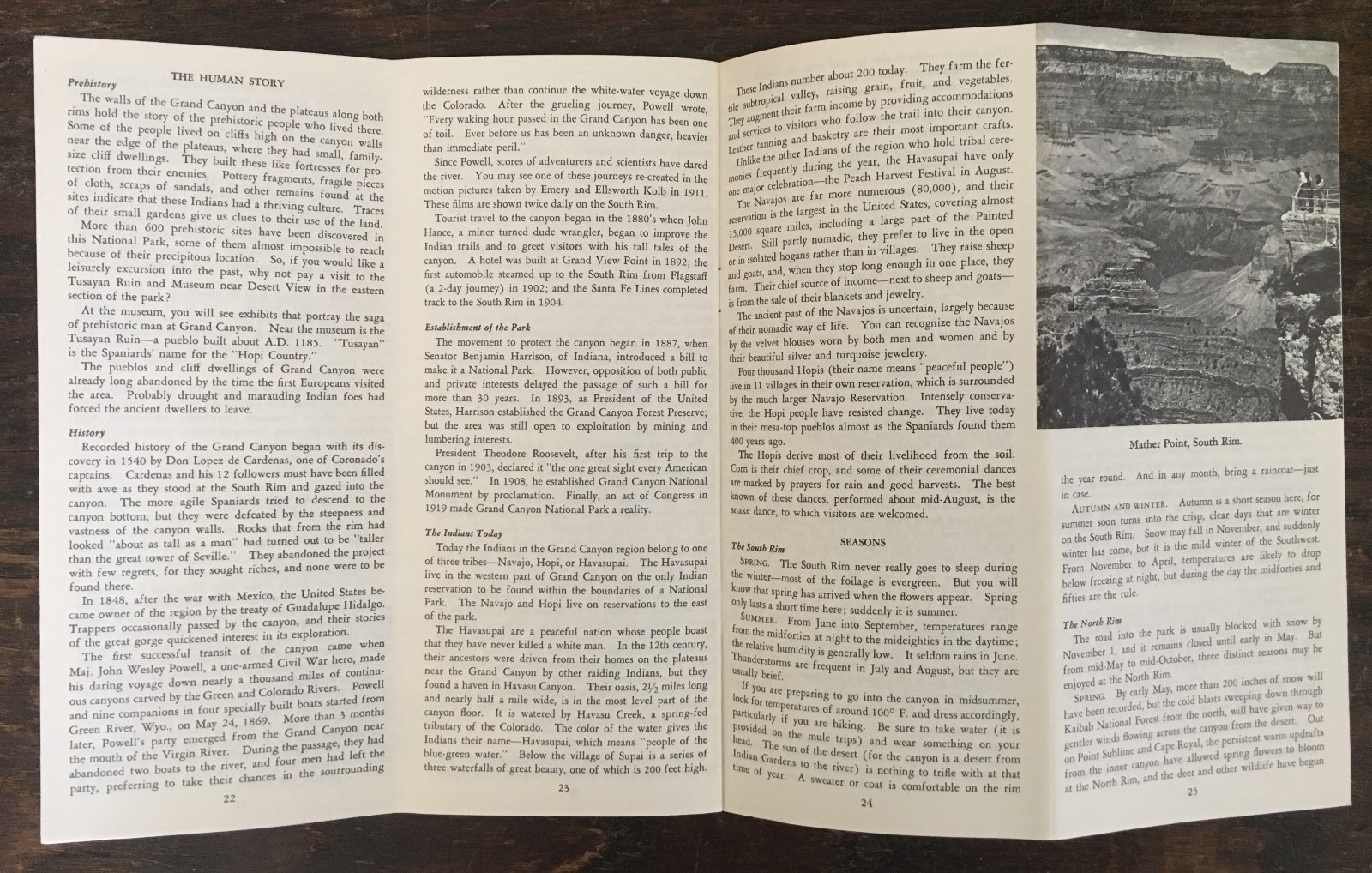 1961 Grand Canyon National Park – Information of Sites – Includes Maps – Arizona