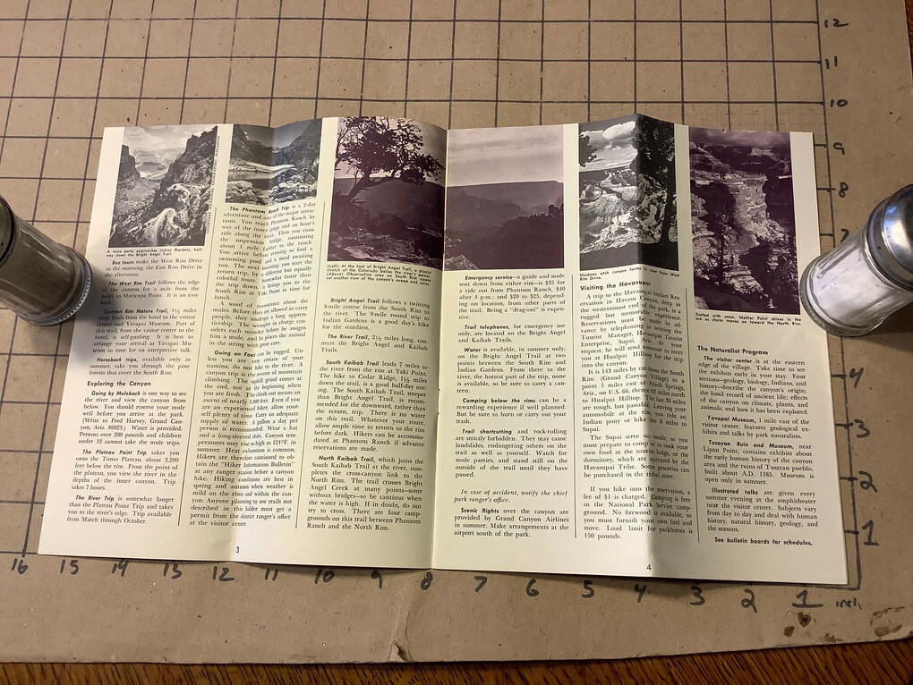 Vintage Original booklet: 1966 GRAND CANYON NATIONAL PARK, ARIZONA w map