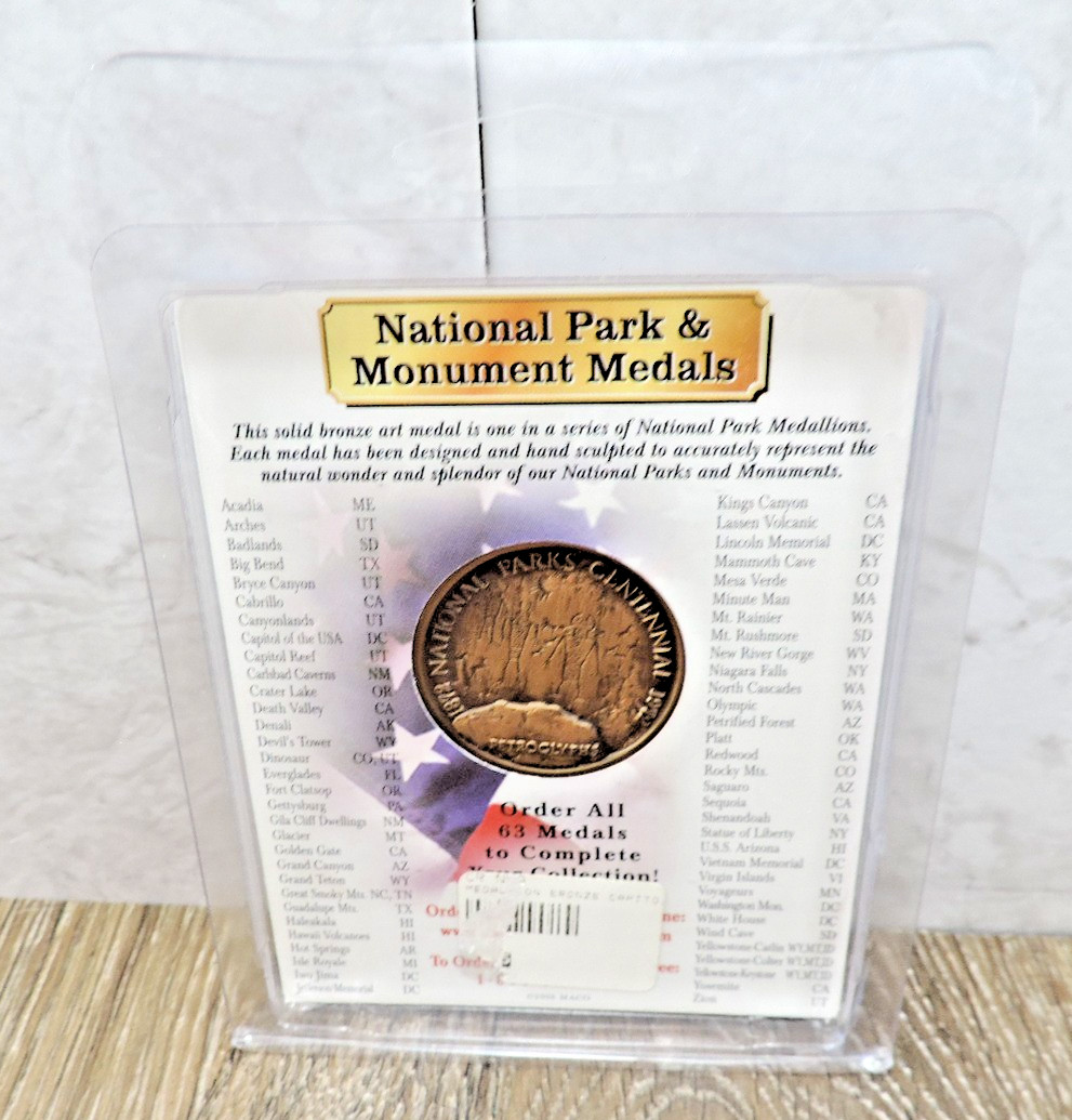 Capitol Reef National Park 1971 National Park & Monument Medals Solid Bronze