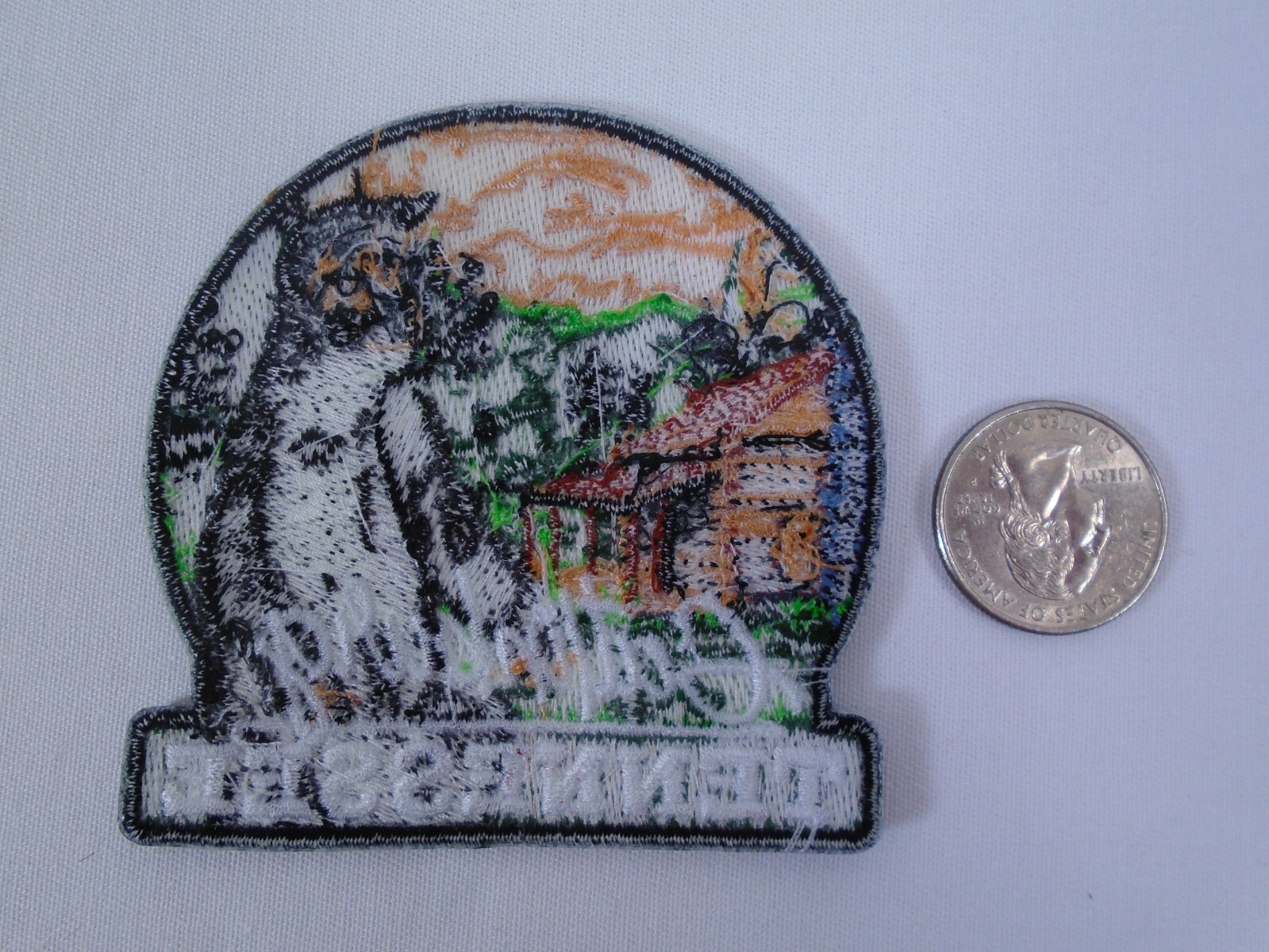 Gatlinburg TN. Log Cabin Black Bear Iron on Patch Great Smoky Mountains
