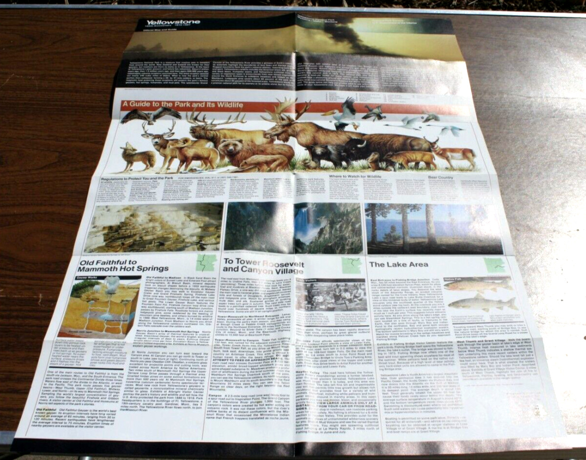 Yellowstone National Park 125th Anniversary 1872-1997 Official Map and Guide