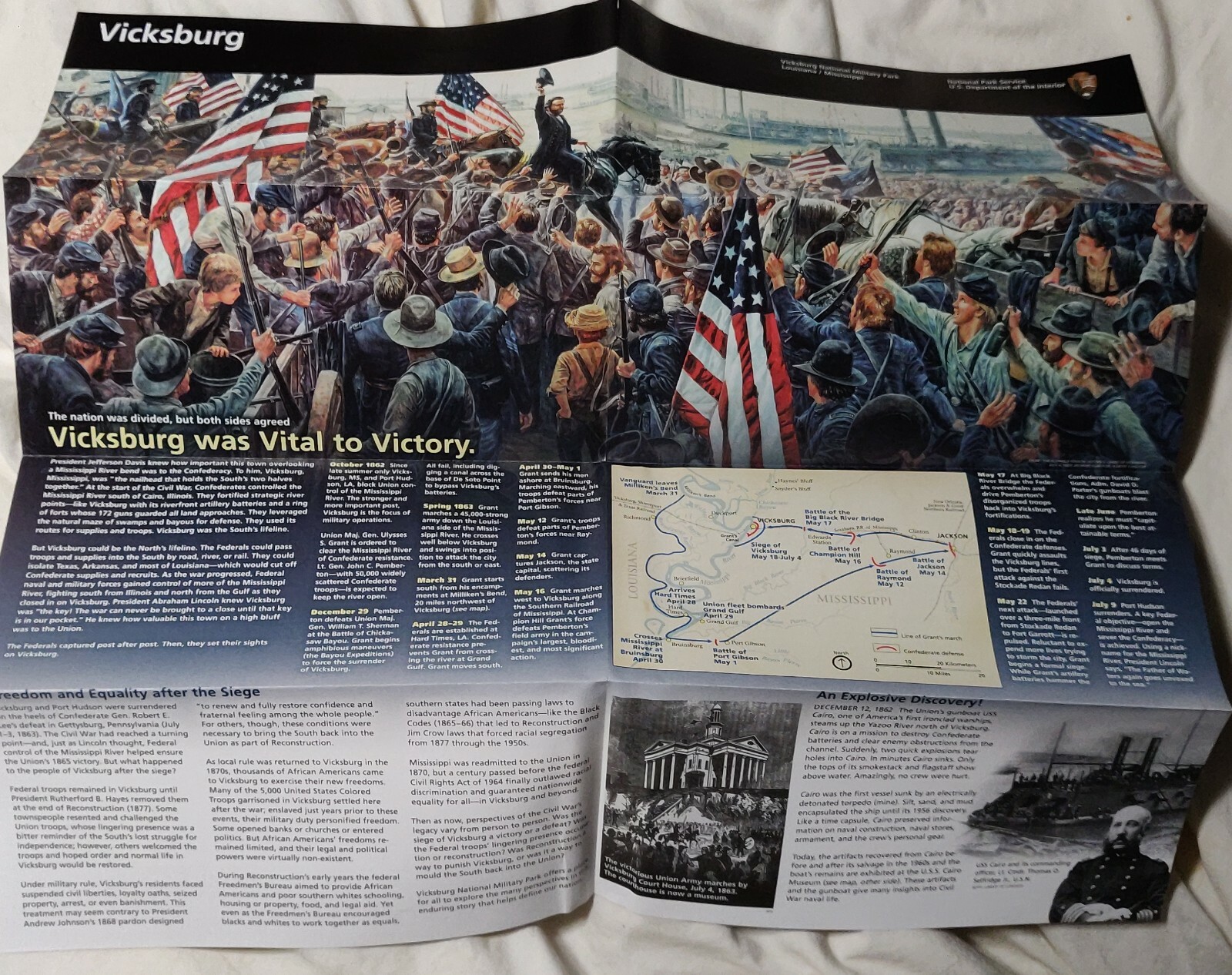 Vicksburg National Military Park Guide Map – NPS UNIGRID BROCHURE – Civil War