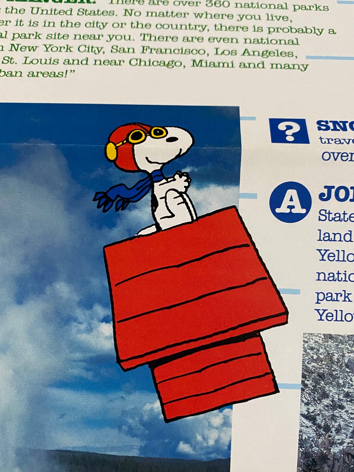 1990s National Park Foundation Snoopy Presents Parks As Classrooms Poster