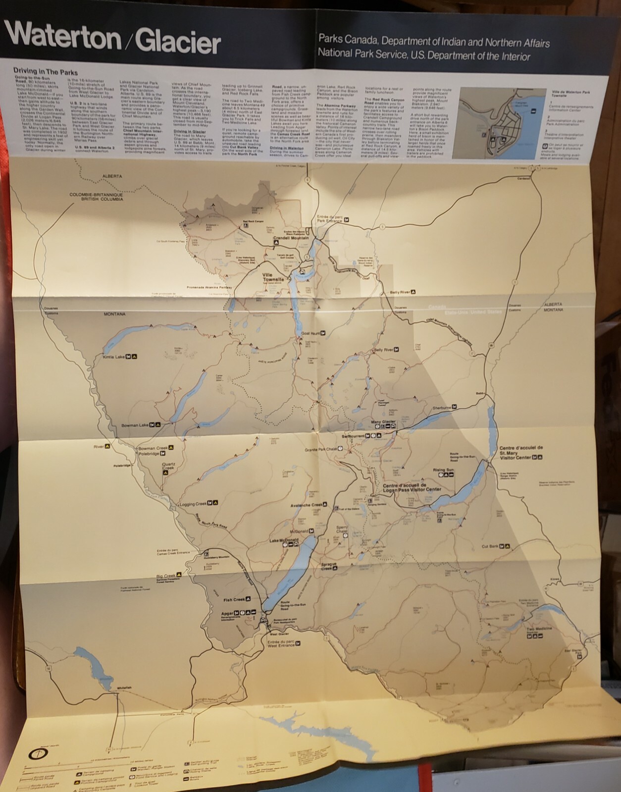 7-GLACIER NAT. PARK MAPS & BROCHURES FROM 1916 TO 2009. SEE DESCRIPTION EX-MINT