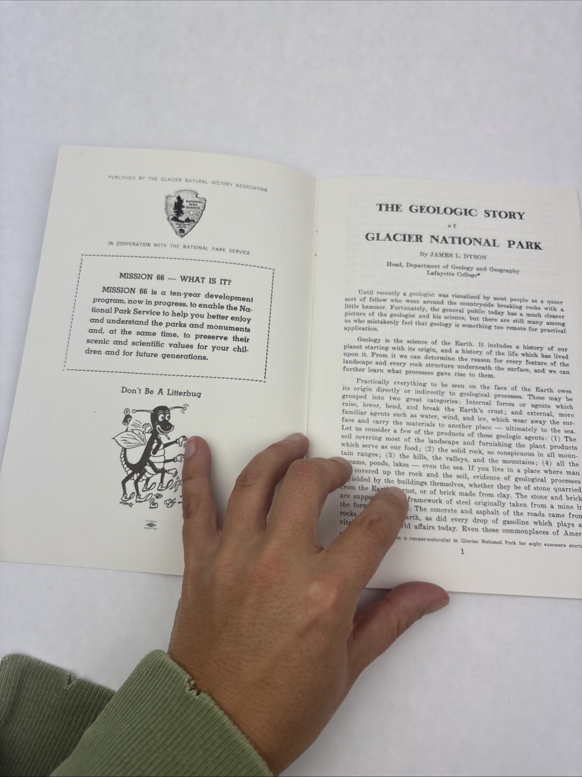 the geologic story of glacier national park 1963 reprint James L. Dyson booklet
