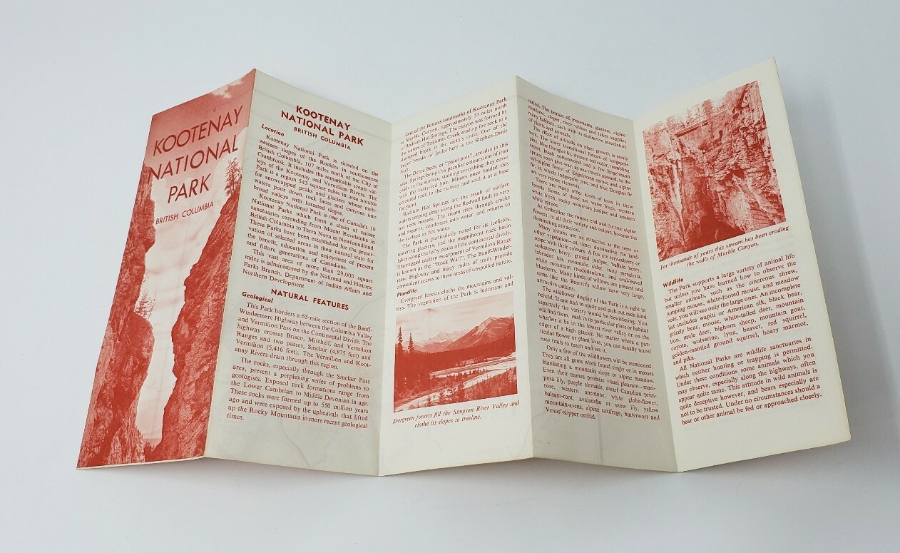 1967 Kootenay National Park Vintage Brochure – British Columbia Canada