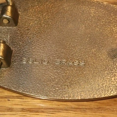 Enamel Smokey Bear Forest Fires Solid Brass Vintage Belt Buckle