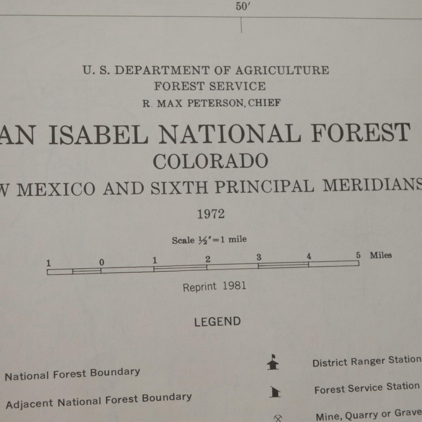 Vintage USDA 1972 San Isabel National Forest Map Colorado Forest Service