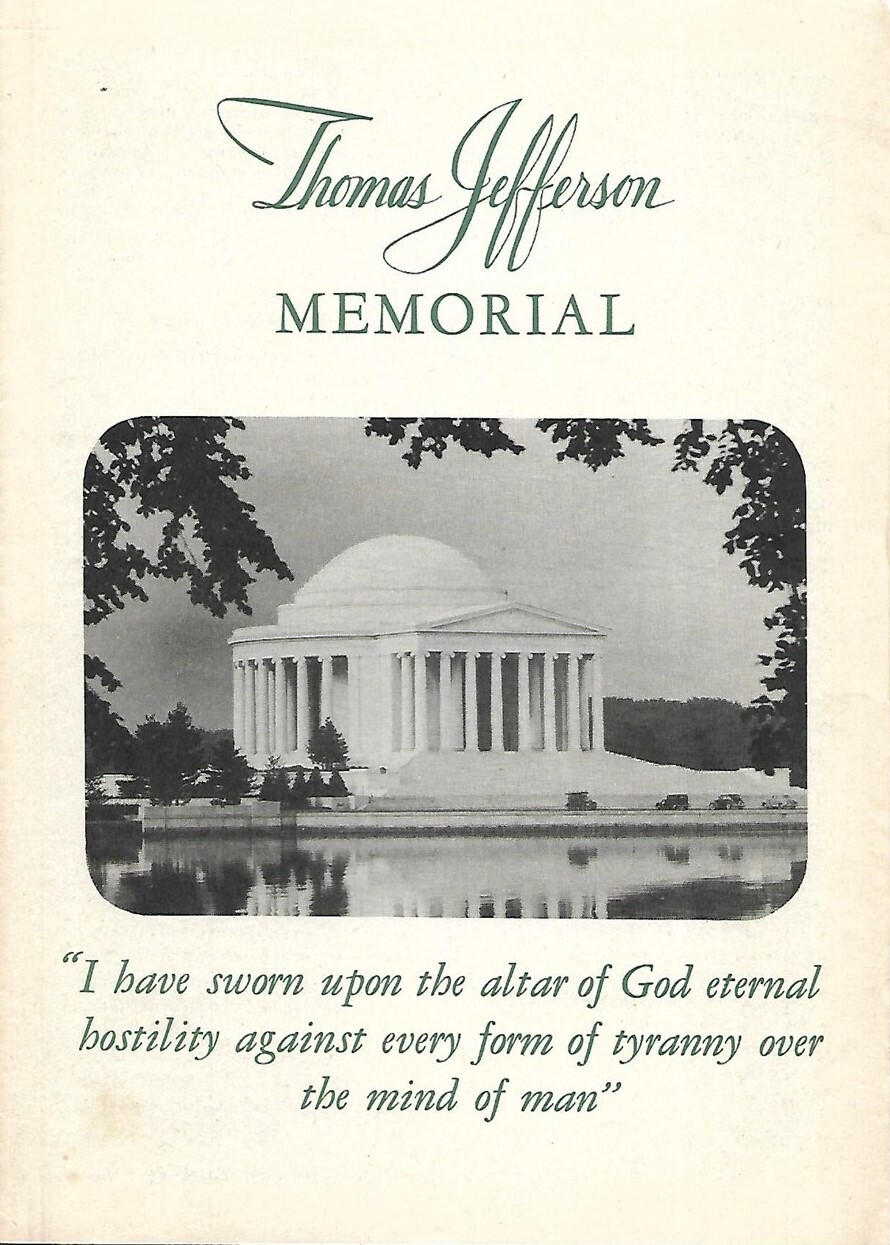 Official 1947 National Park Service THOMAS JEFFERSON MEMORIAL Leaflet Washington