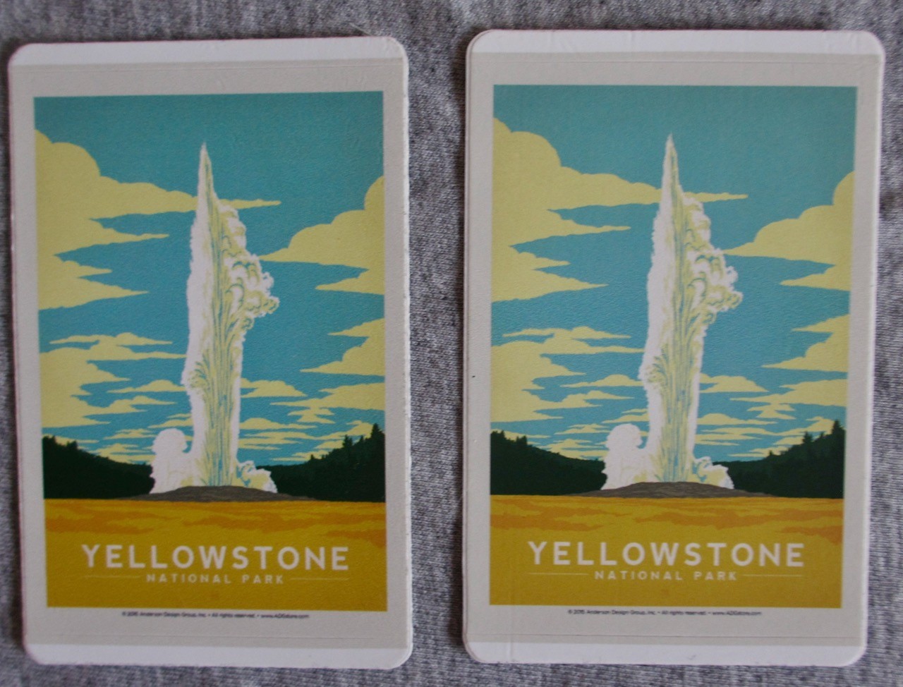 Yellowstone National Park Old Faithful Set of 2 Vinyl Stickers New