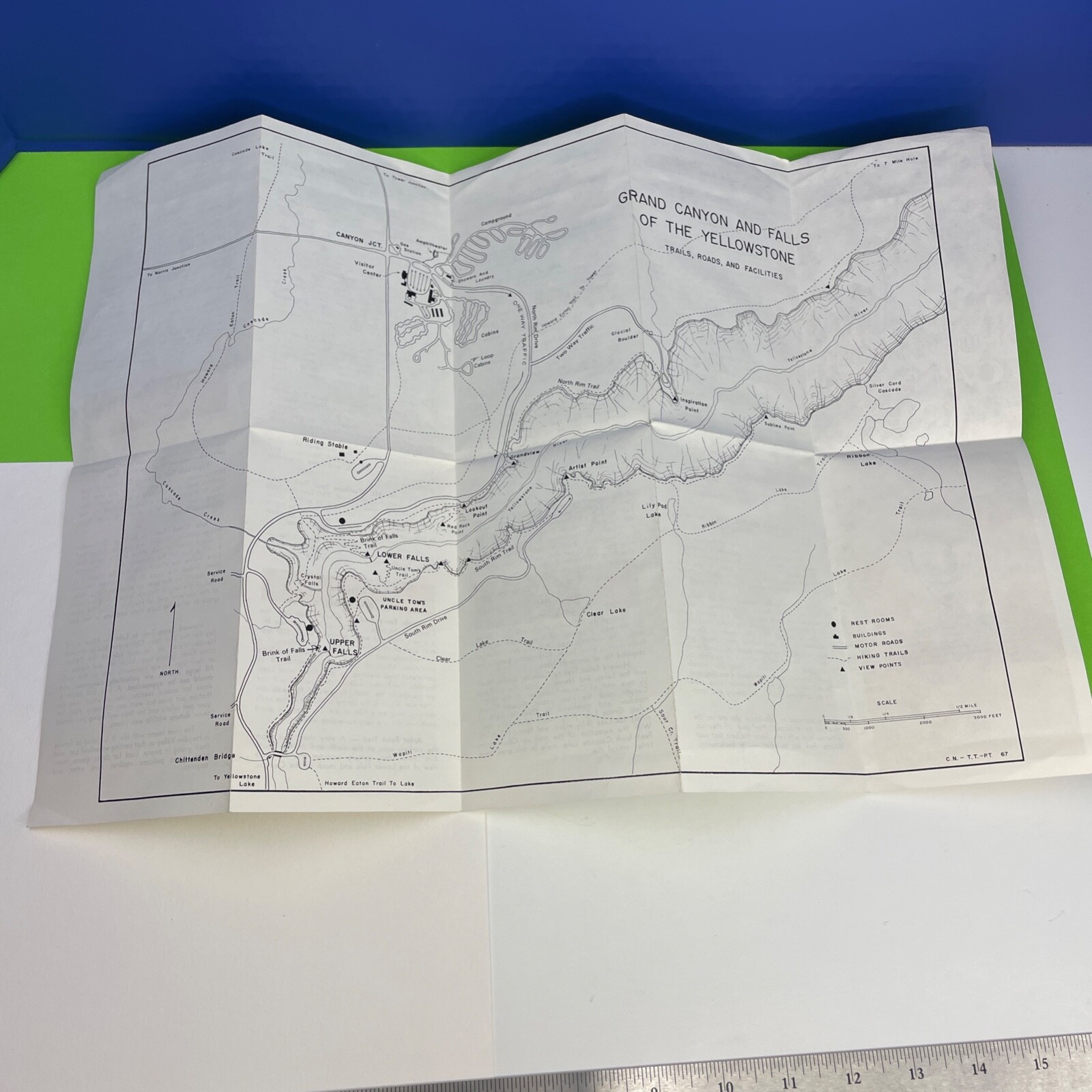Guide To The Canyon Area Map 1977 National Park Service Grand Canyon Yellowstone