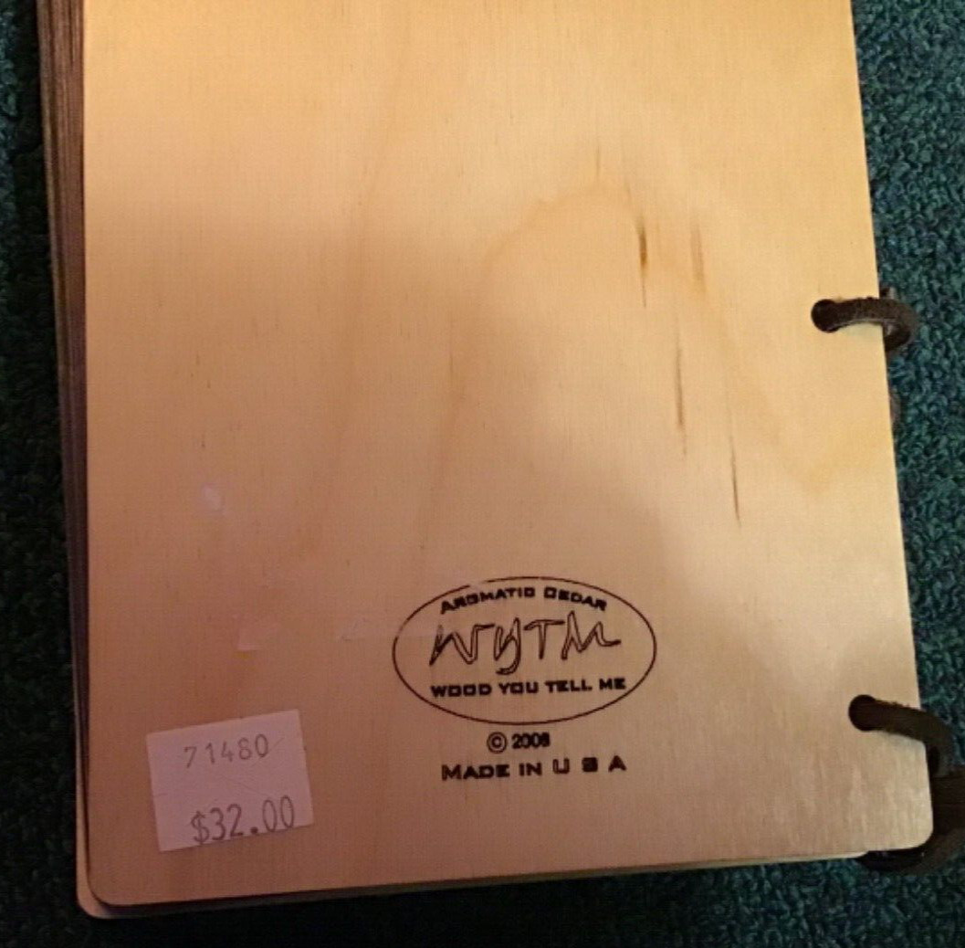 2008 Souvenir Laser Cut Wood 36 Photo Album Blank Yellowstone Park Grand Teton