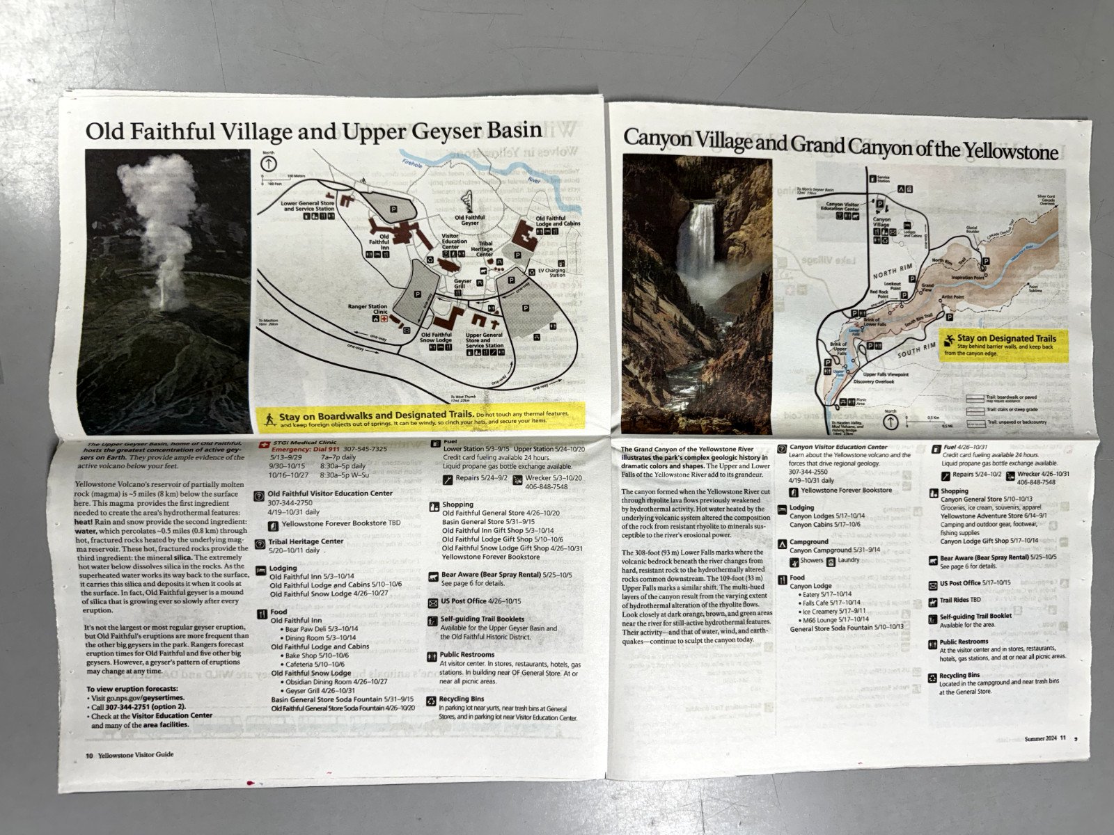 NPS Yellowstone National Park Visitor Guide Newspaper – Montana 2024 – Brand New