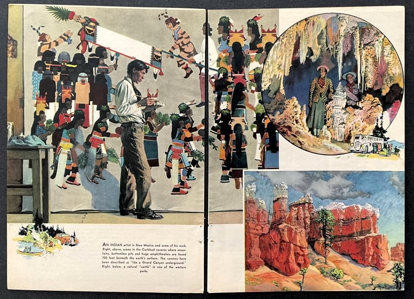 U.S. National parks 1935 pictorial “Joys of the Open Road” Glacier~Carlsbad~Mesa