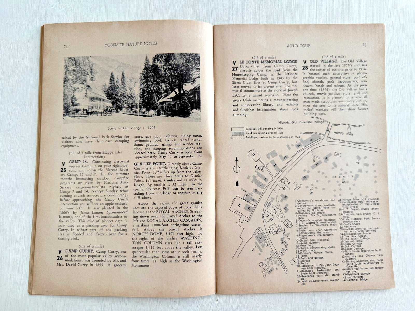 1956 Self Guided Auto Tour Book of Yosemite National Park