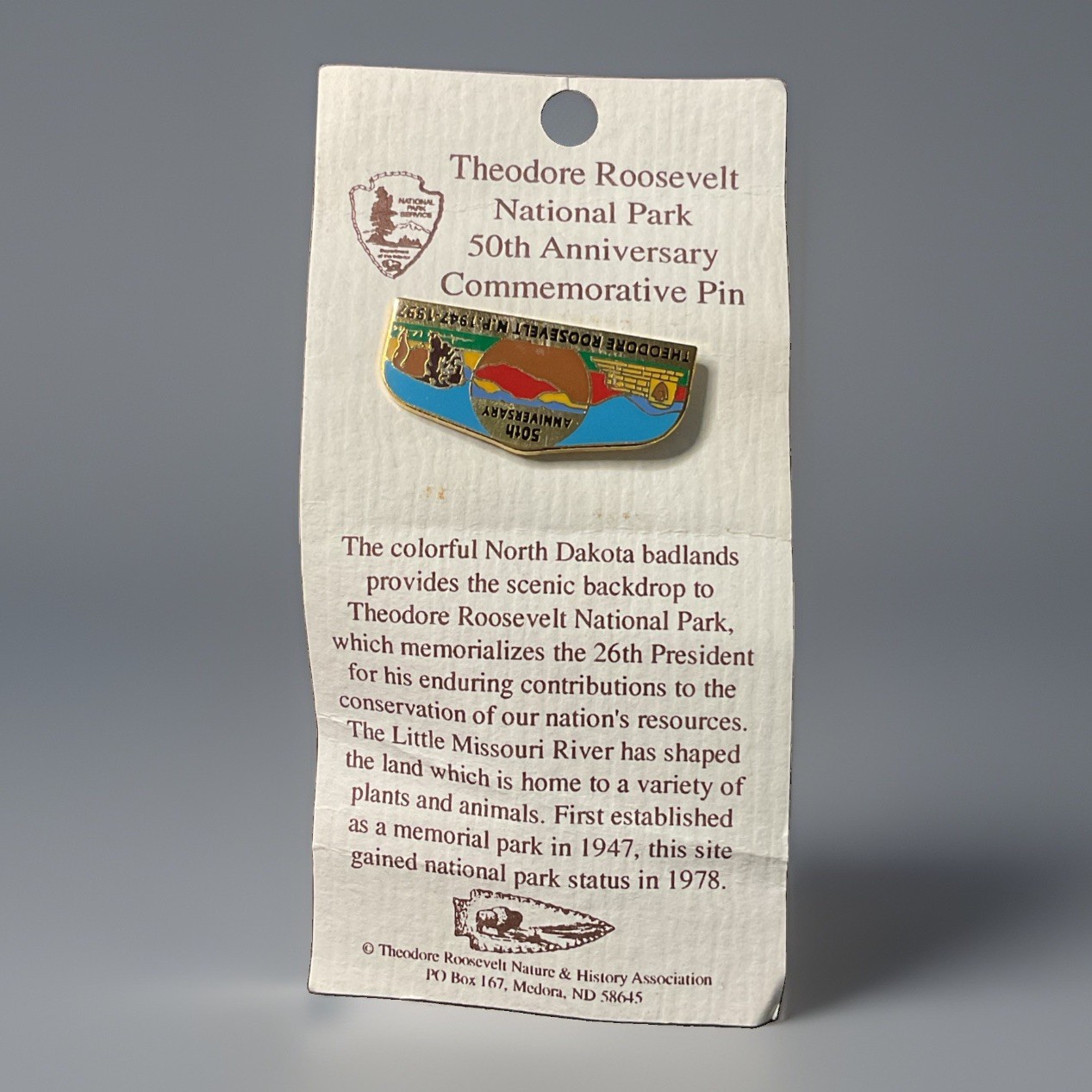 Teddy Roosevelt National Park 50th Commemorative Lapel Pin 1947-1997