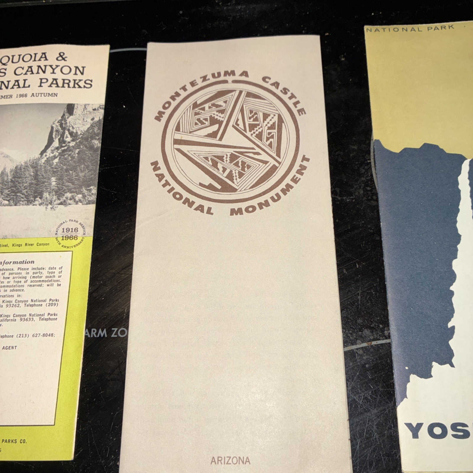 1966 Lot Of 6 National Park Brochure Grand Canyon Sequoia Mead Others