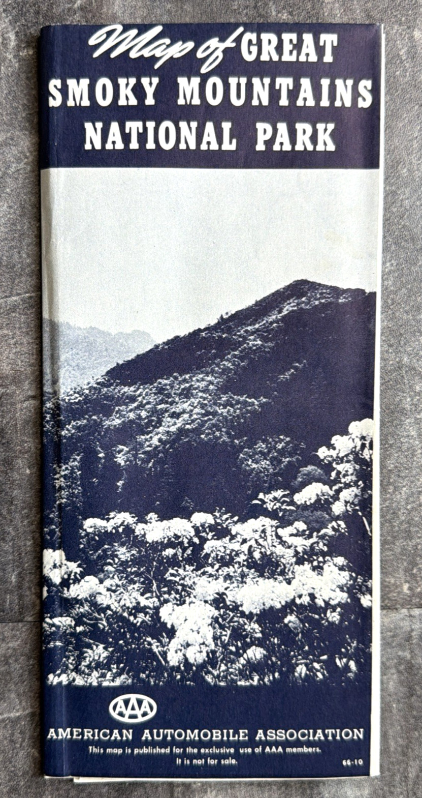 Vintage AAA Travel Map GREAT SMOKY MOUNTIANS National Park ~ 1964-1965 Edition