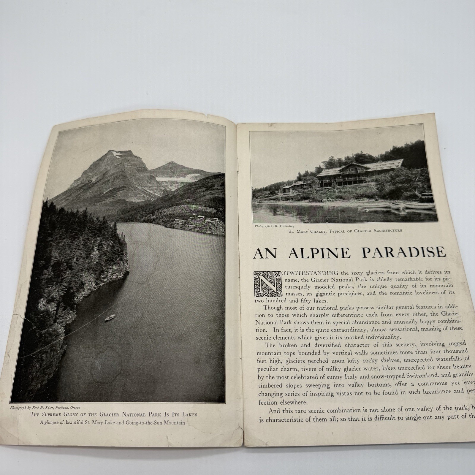 “Glacier” National Park Montana U.S Department of The Interior Booklet – 1930’s