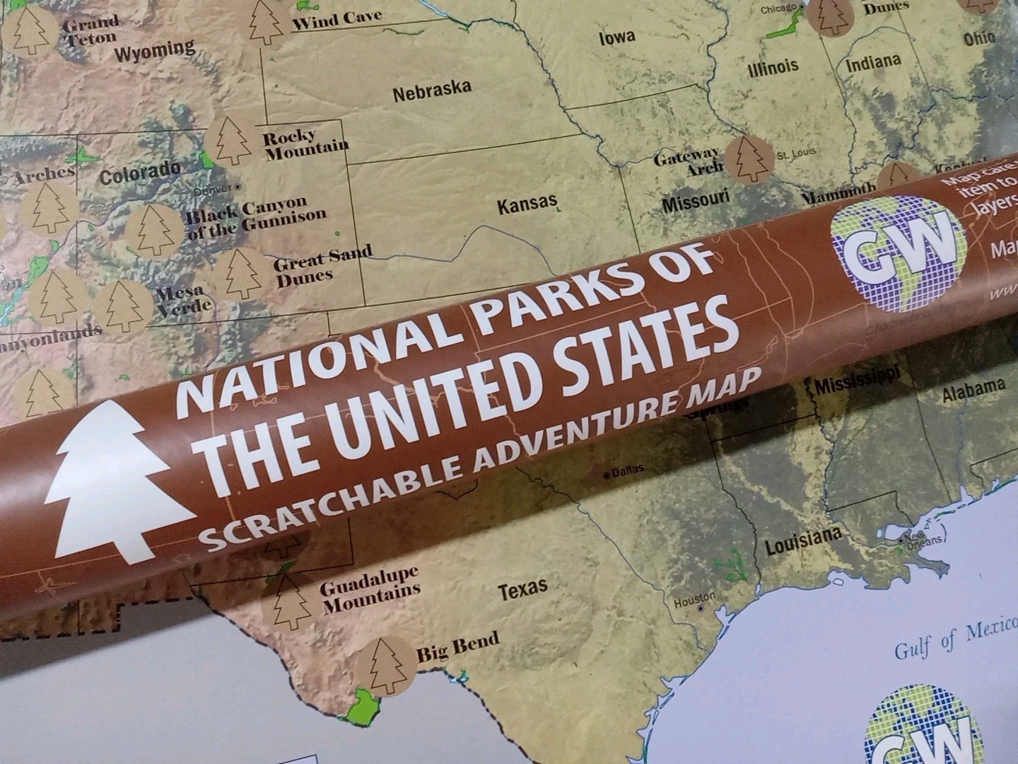 National Parks Of The United States | Scratchable Adventure Map | 32 X 23 Inches