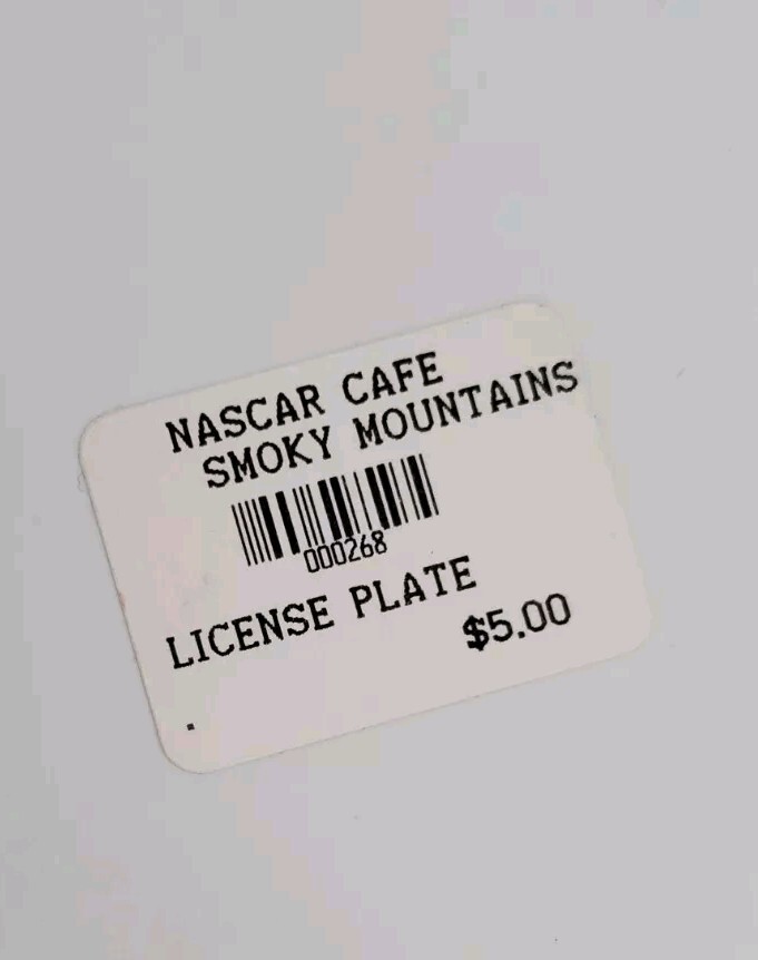 Vintage NASCAR CAFE Smoky Mountains Plastic License Plate Novelty Life’s A Race